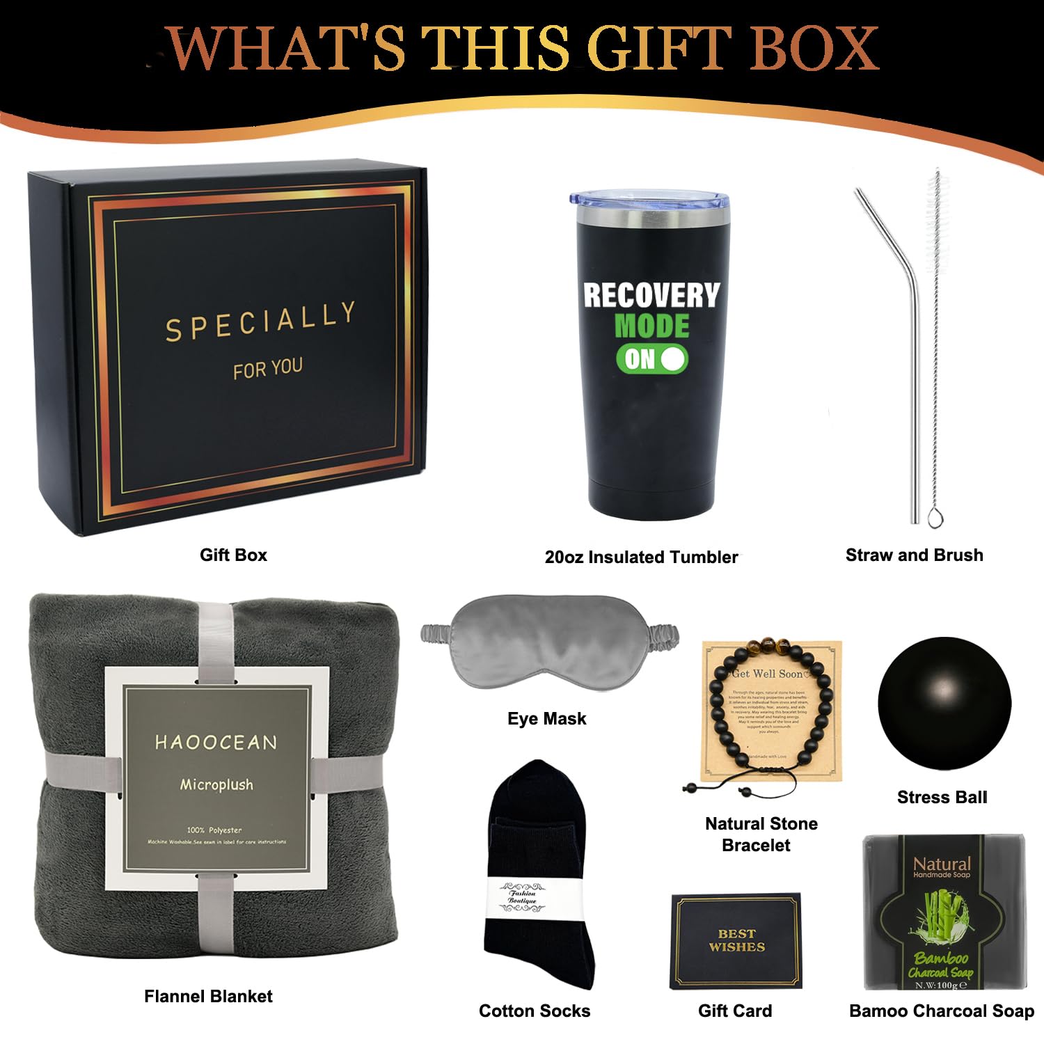 Get Well Soon Gifts for Men After Surgery, Chemo Care Package Get Well Gift Basket for Sick Friends - Image 2