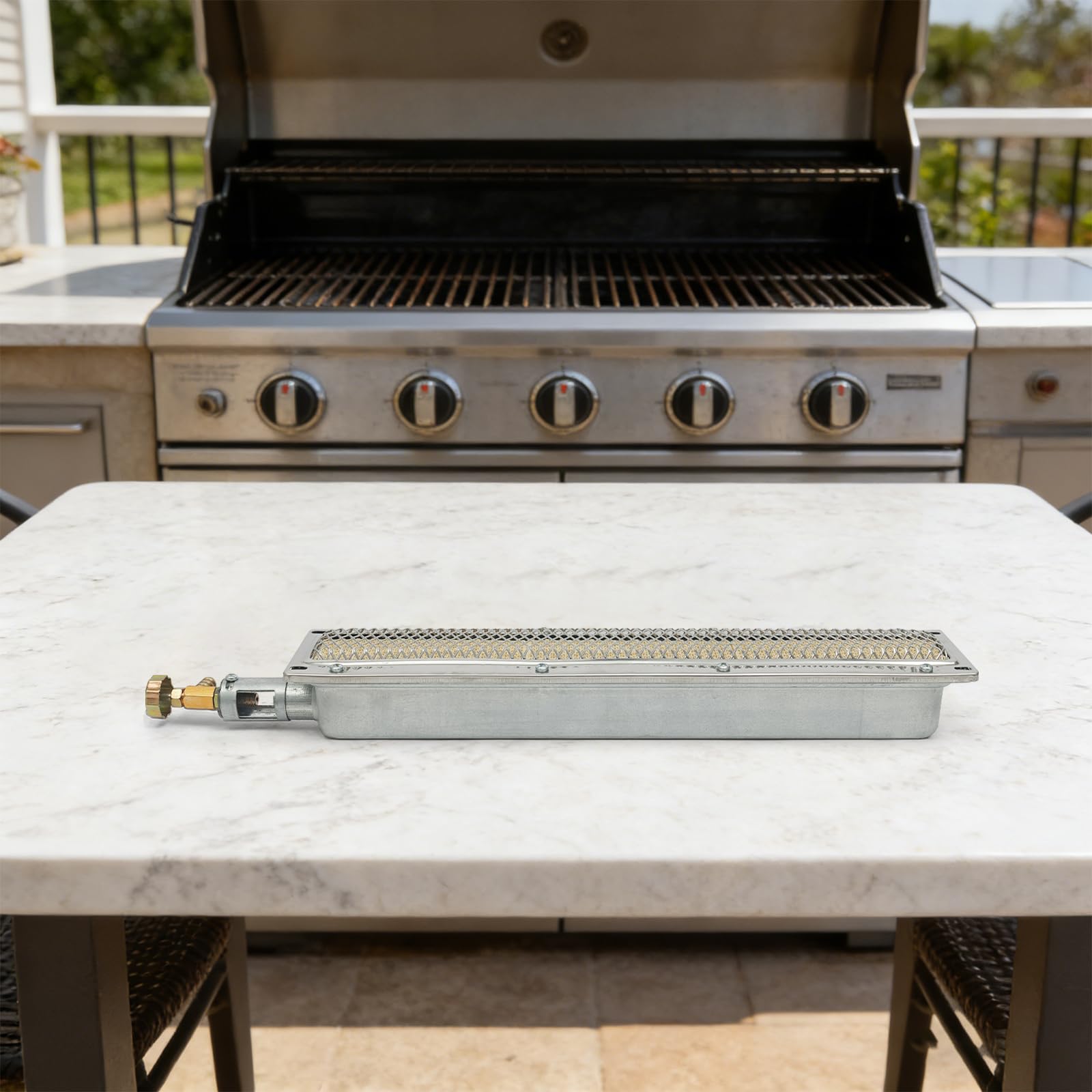 Quemador de infrarrojos para barbacoa, 50 x 8 x 5,8 cm, quemador lateral por infrarrojos para barbacoa de gas, quemador de gas, elemento calefactor para restaurantes de carne, comidas, tiendas