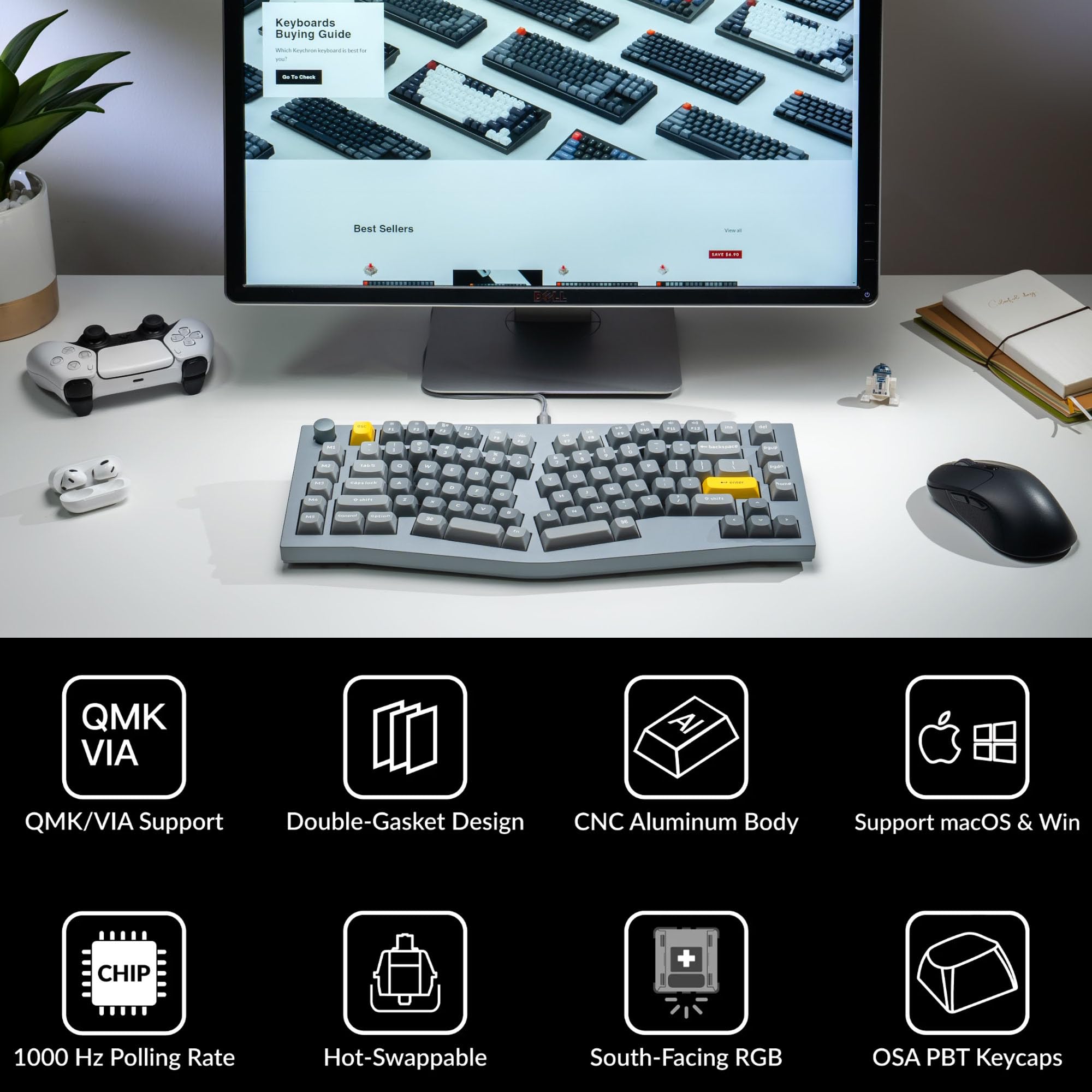 Amazon.com: Keychron Q10 Wired Custom Mechanical Keyboard Knob
