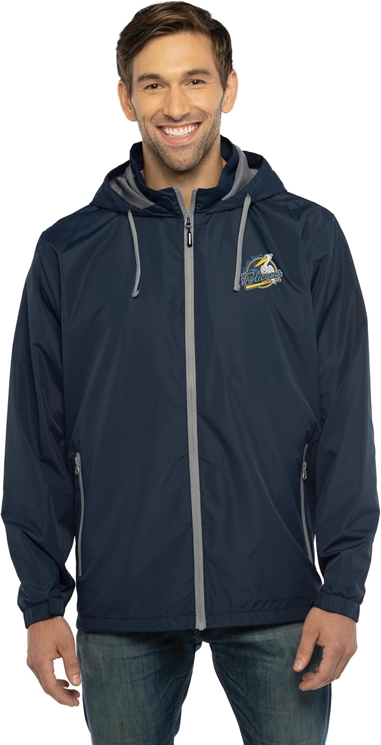 Vantage Apparel Men's MiLB Premium Lightweight Packable Hooded Wind Jacket