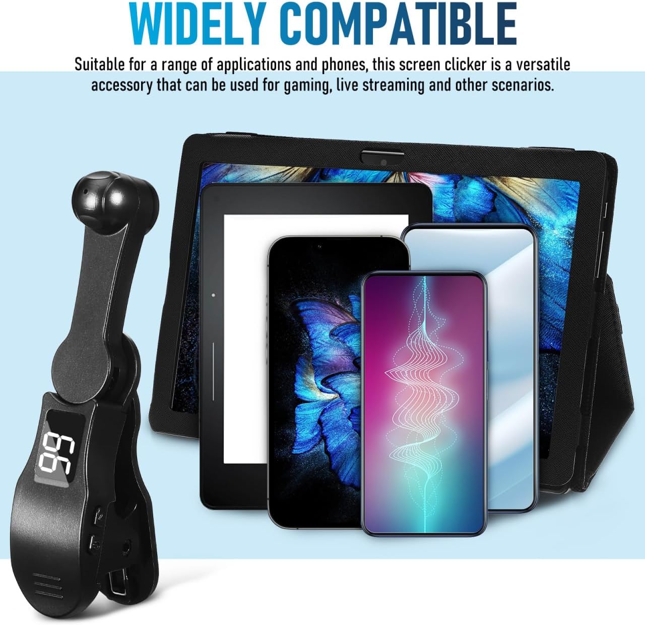 jojofuny Phone Automatic Screen with Adjustable Speed and Speed Display Foldable 180 Rotatable Design for Mobile Gaming Live Streaming and Repetitive Phone Tasks