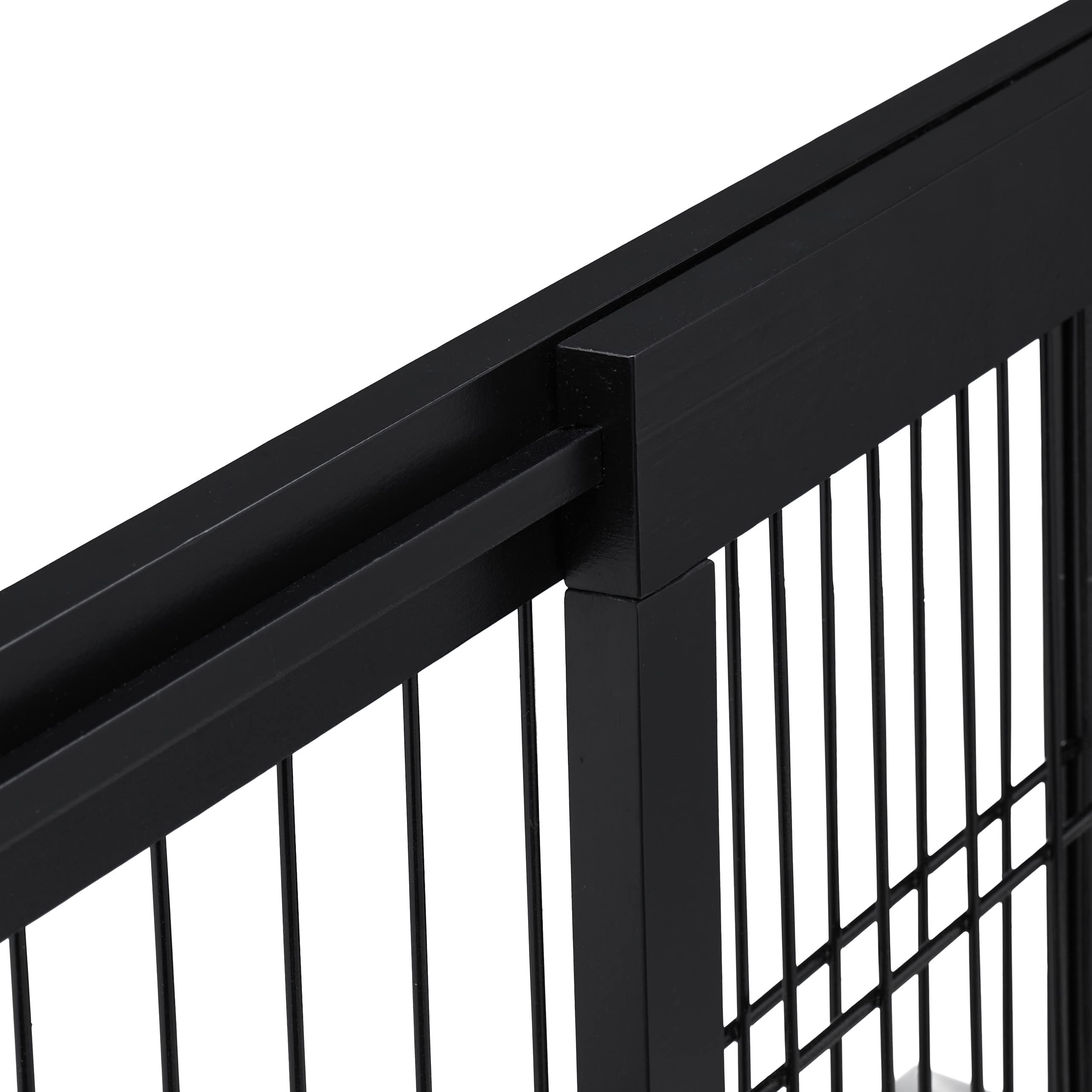 Relaxdays Barrera Seguridad Niños y Perros, Valla Protectora Puerta o Escalera, sin Taladrar, 56 x 70-115cm, Negra