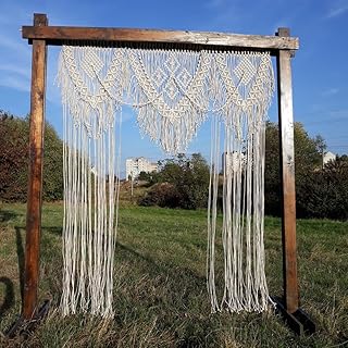 M MANUAL Boho Wedding Arch Boho Chic Macrame Curtain & Macrame Arch Bohe...