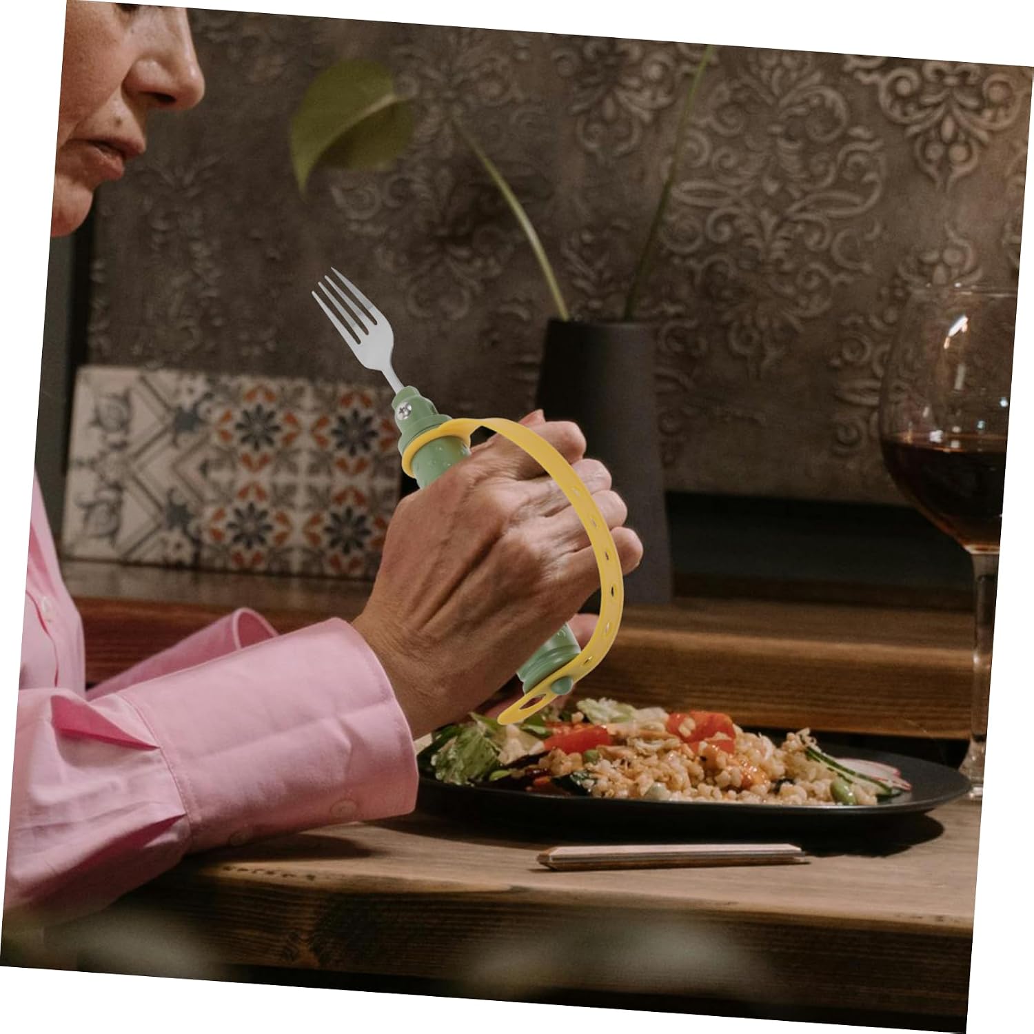 Adaptive Utensil Fork Spoon for Elderly Disabled Hands Stainless Steel