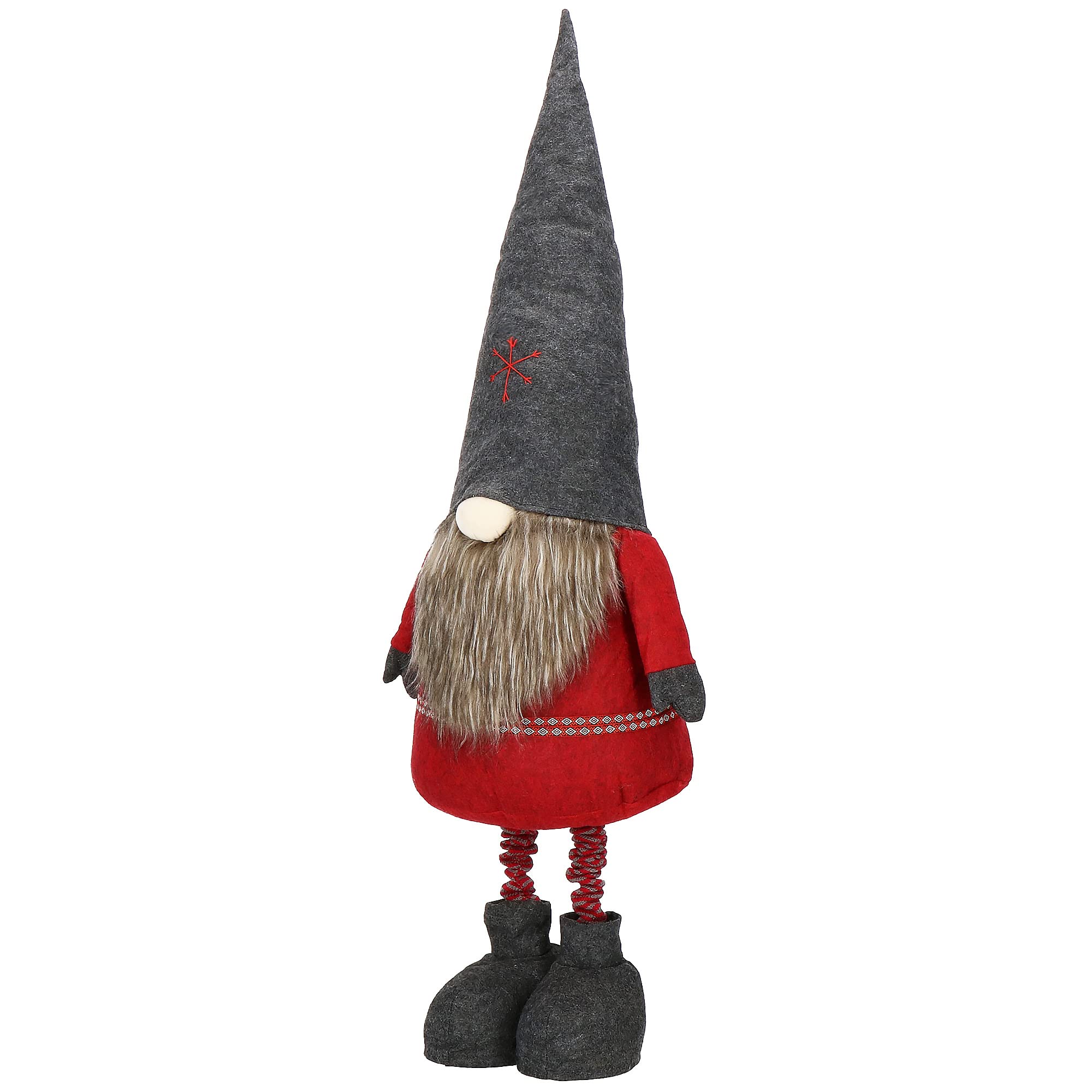 SPRINGOS Figurine décorative nain de Noël, hauteur réglable, 95-160 cm, pieds télescopiques en nain scandinave
