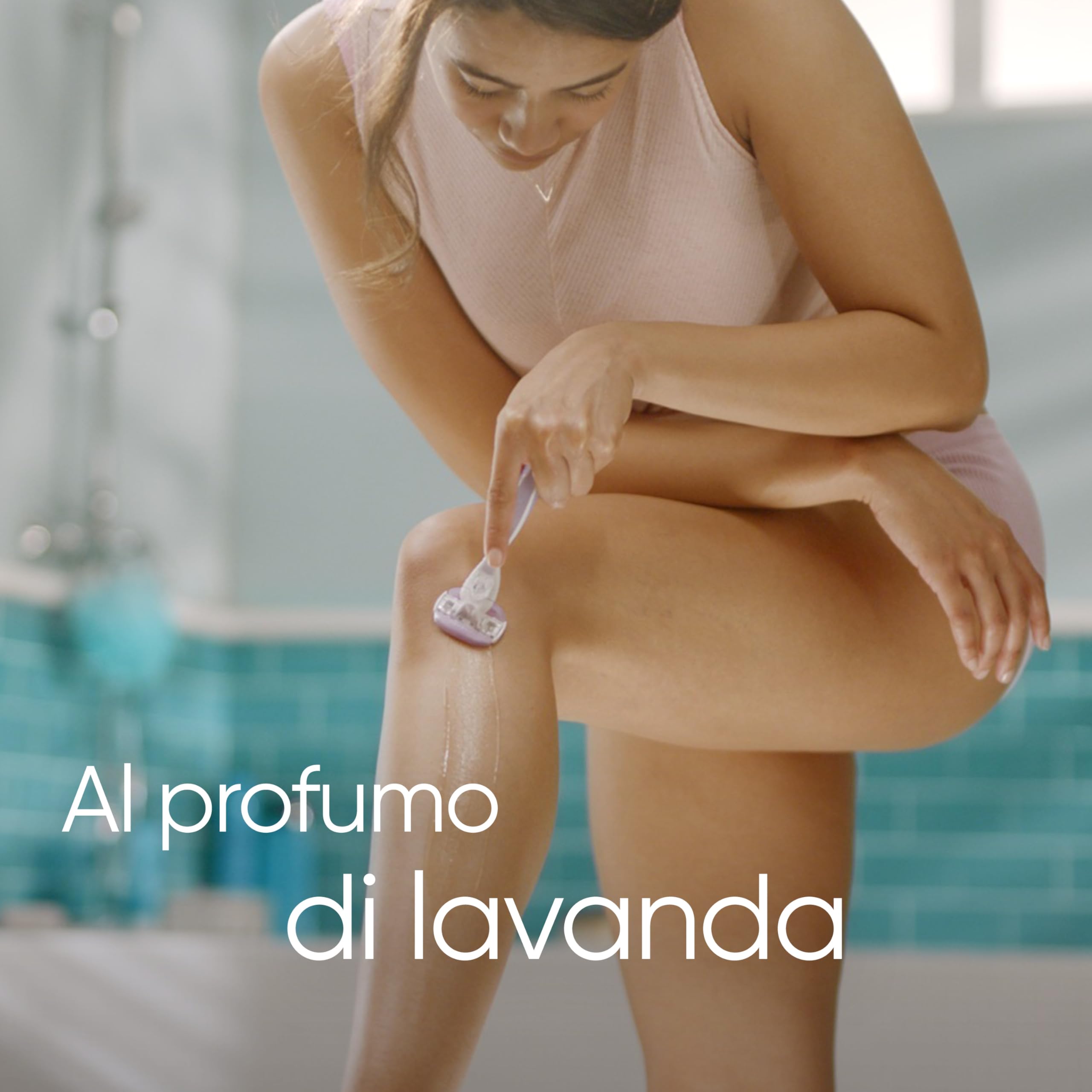 Gillette Venus Comfortglide Breeze Rasoio Donna con 6 Lamette di Ricambio, Manico in Metallo Riutilizzabile e Supporto per Doccia, per una Rasatura Liscia e Profonda Che Dura