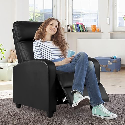 Miniatura 2 de Sillas reclinables para sala de estar, sofá reclinable de masaje para cine en casa con respaldo acolchado de piel sintética, sillón reclinable de