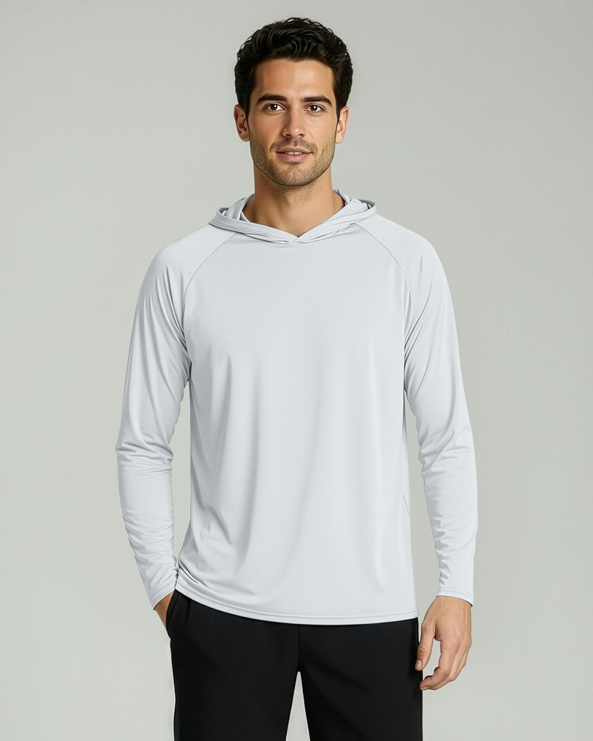 Real Essentials 3 Pack: Men's Long Sleeve Rash Guard Hoodie - SPF UV Sun Protection Workout Fishing Swim Shirts (Big & Tall) - Image 2