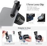 NEEWER Phone Macro Lens Kit, 4 Pcs Stackable Magnetic Closeup Lens Attachment Set with 17mm Threaded Clamp, Clip On Photography Accessories Compatible with iPhone Android Samsung, LS-87