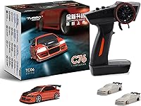 Vista 13 de Turbo Racing C61 1:76 Escala Drift RC Car con Gyro Mini Full Proporcional RTR 2.4GHZ Control remoto con 2 carrocerías reemplazables (morado)