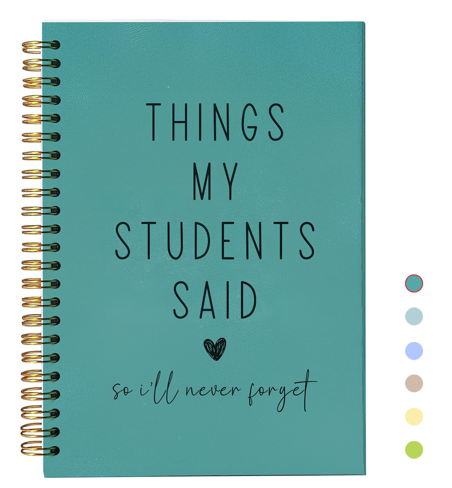 bitCNY Teacher Gift Spiral Notebook Teal, Thank You Gift for Teacher, Teacher Appreciation Gifts, Keepsake Journal, Teacher Notebooks for School Supplies, Home & Office, Spiral Bound 5.5x8.5