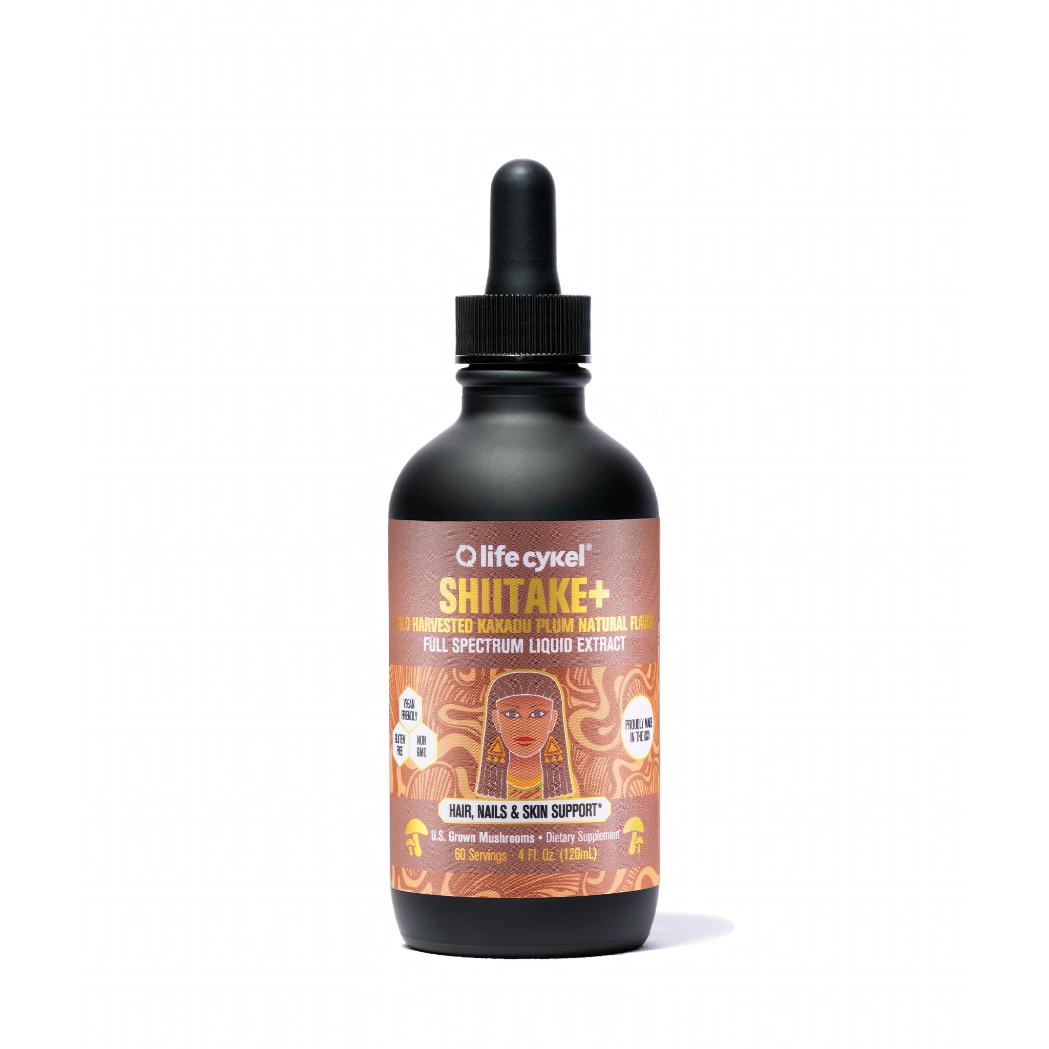 Lifecykel - Shiitake Mushroom Extract with Kakadu Plum - Advance Organic Mushroom Supplement for Hair, Nail and Skin - Potent Vitamin C Immune Boost for Adults - 4 Fl Oz