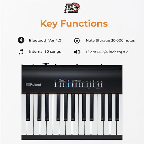 Miniatura 6 de Roland Piano digital FP-30X paquete negro con soporte ajustable banco pedal de sostenimiento DVD instructivo Austin Bazaar y paño de pulido
