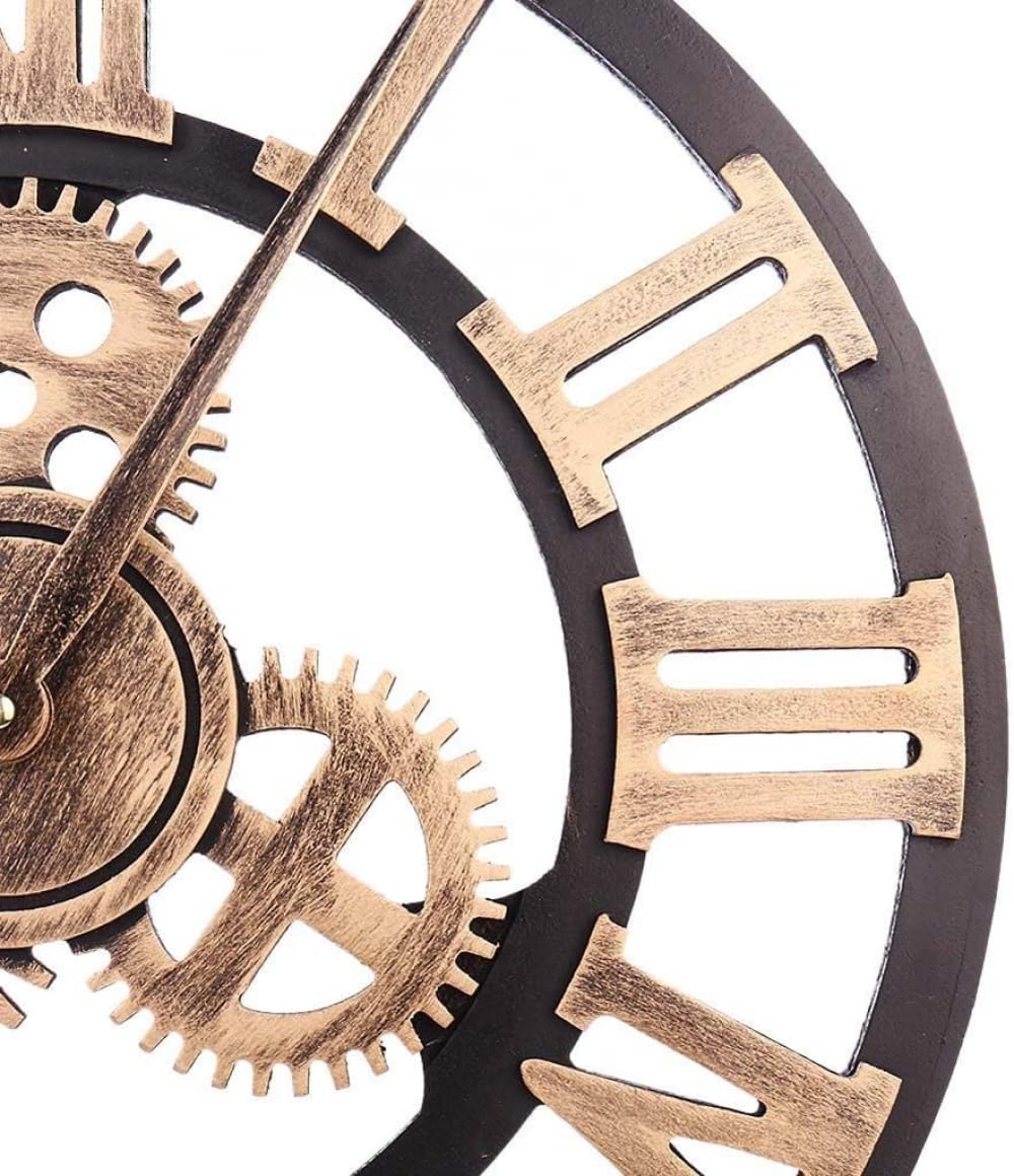 Reloj de pared grande de estilo industrial vintage, reloj de pared con diseño moderno 3D