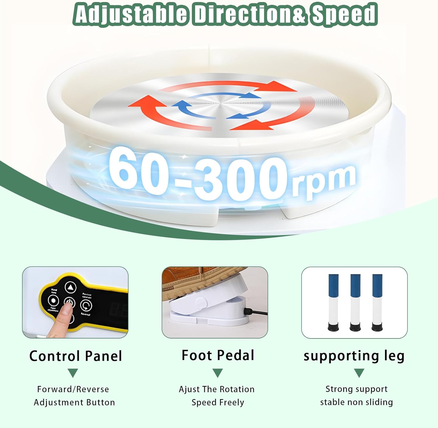 450W 14" Electric Pottery Wheel with LCD Panel Adjustable Speed Foot Pedal,Detachable Basin,Heighten Desk Legs,Clay Toolfor Kids, Adults, Beginners, Home DIY & Professional Pottery Making