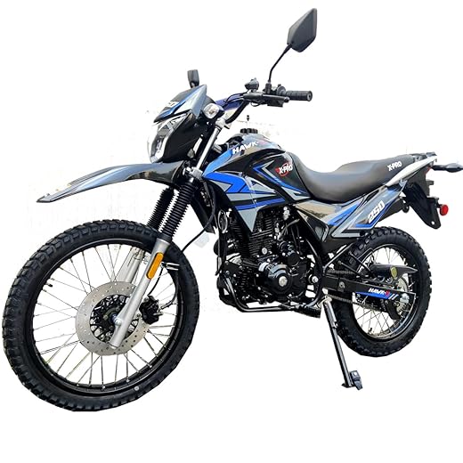 X-PRO Upgraded New Hawk-X Enduro 250cc Motorcycle Dual Sports Dirtbike, 5 Speed Enduro Street Bike (Black)