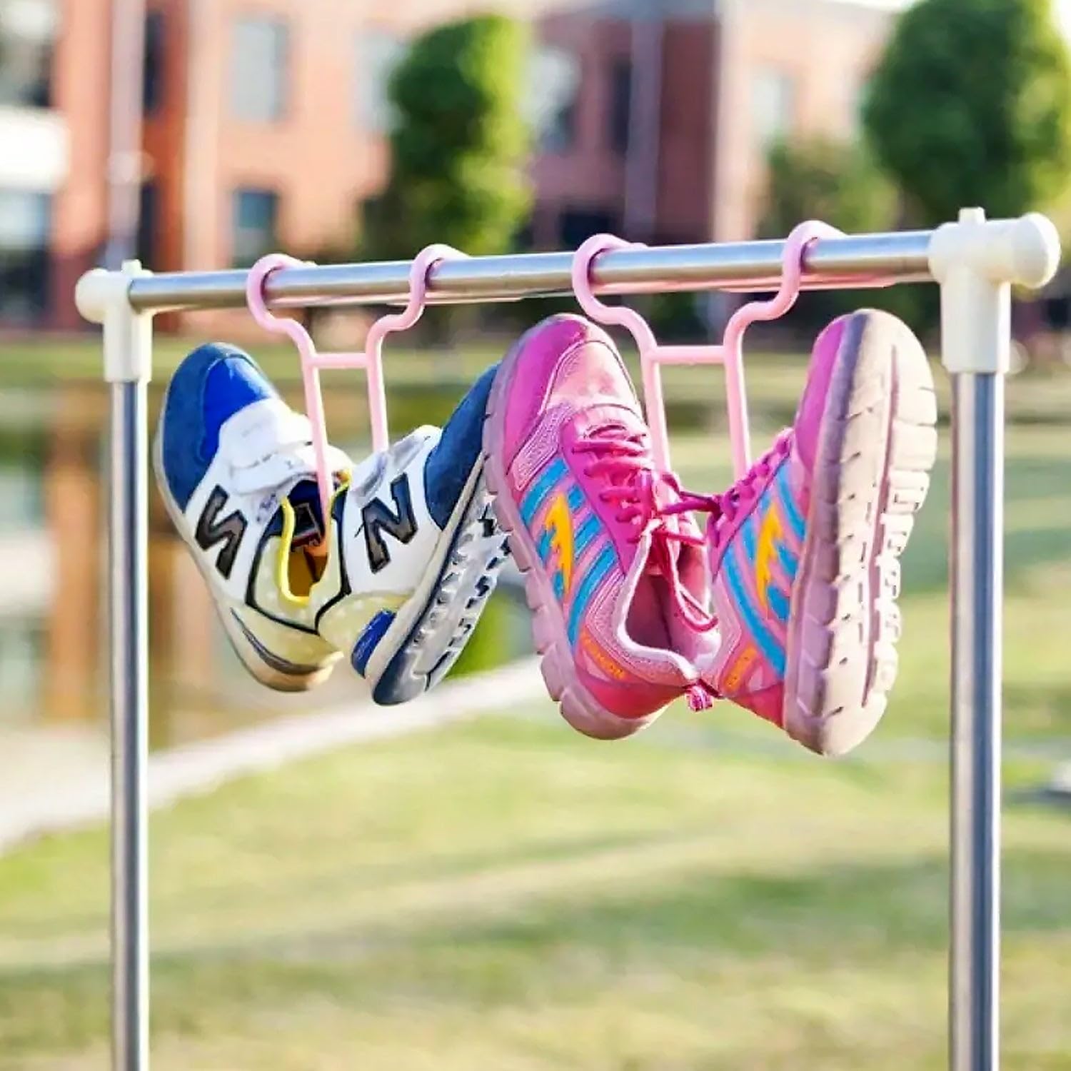 ASGAGZI Multi-Function Shelf Drying Rack Shoe Rack Stand Hanger Shoes Hanging Storage Wardrobe Organizer Rack, Shoe Organizer Stand Closet Shoe Organizer Shoe Holder (2 Pc Set) 3