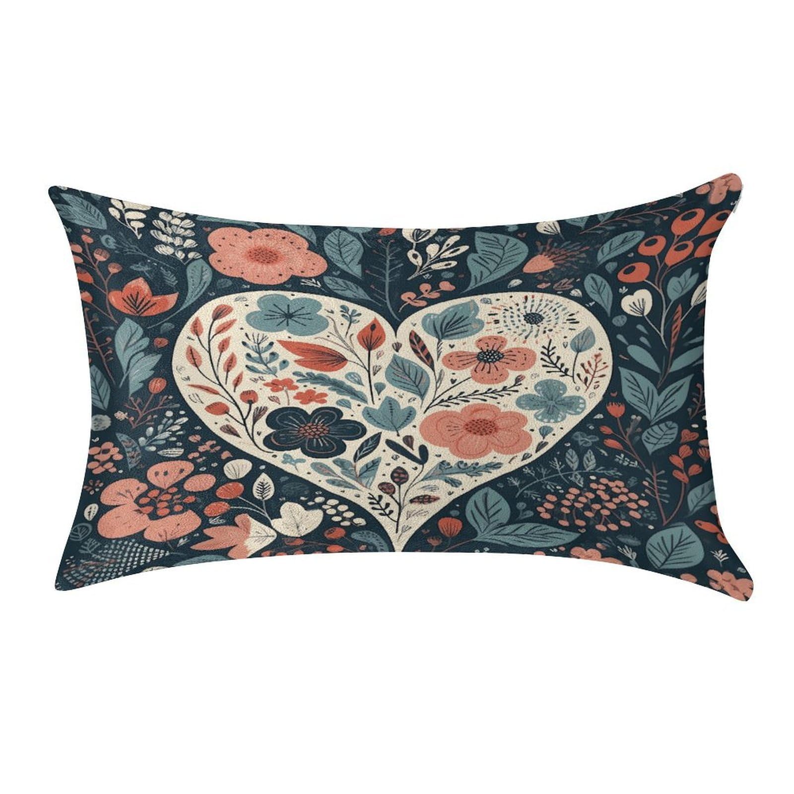 Btcowzrv Style Heart Shaped Plant Pillow Cover Pillow Case Pillowcase