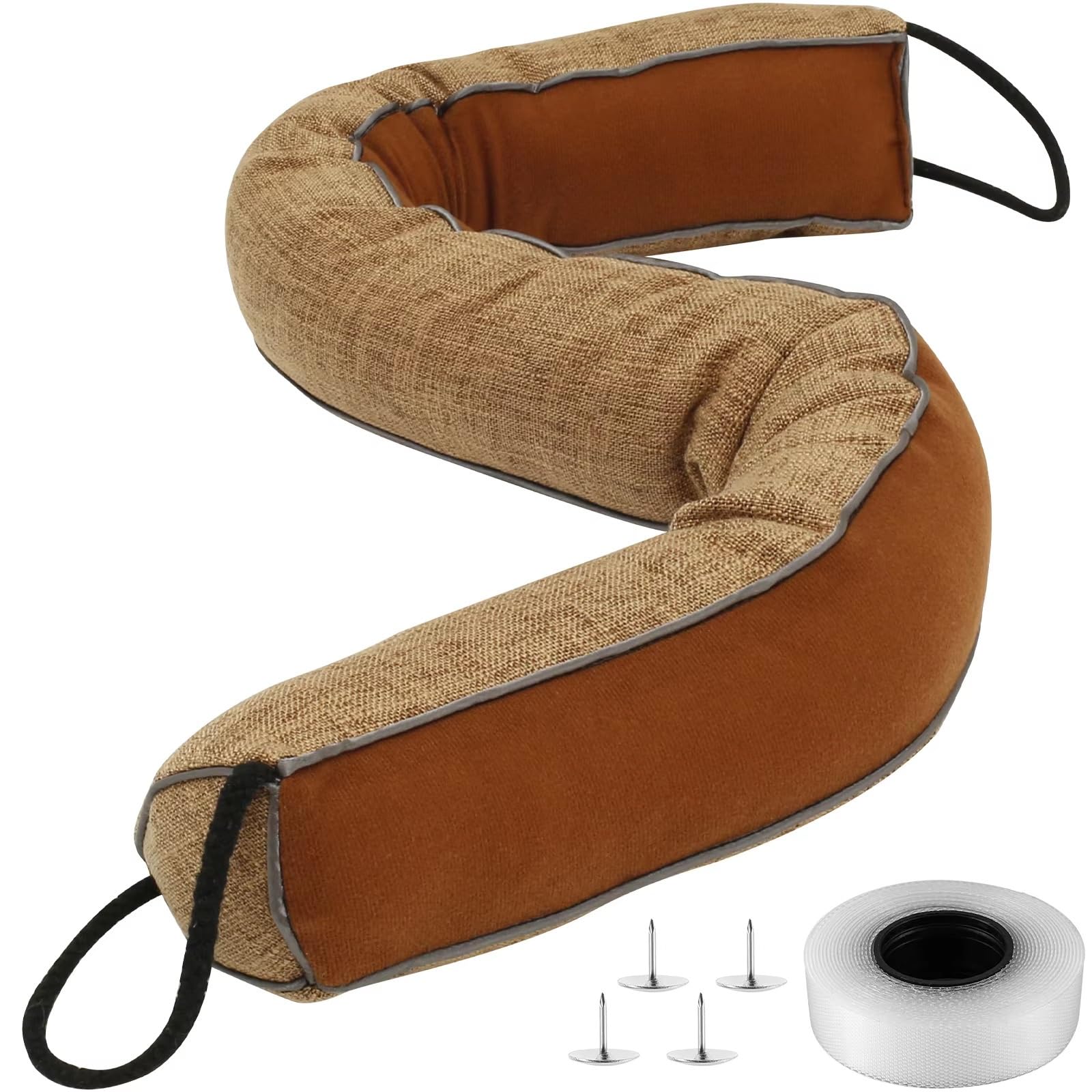 Draft Excluder for Doors Silent Door Sealing Strip Windproof Stopper Guard Rain Weatherstrip Noise Reduction Insulator Sealer Home Block Light(Camel)