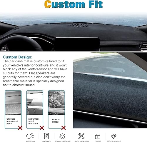 Miniatura 6 de Xotic Tech - Tapete para consola central, precortado, antideslizante, protector contra deslumbramiento, protector contra el sol, cubierta negra
