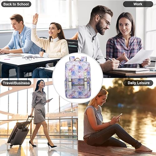 Miniatura 10 de Fuyicat Mochila para laptop para mujeres y hombres, viajes, trabajo, negocios, niñas, niños, mochila escolar, mochila universitaria, compatible con