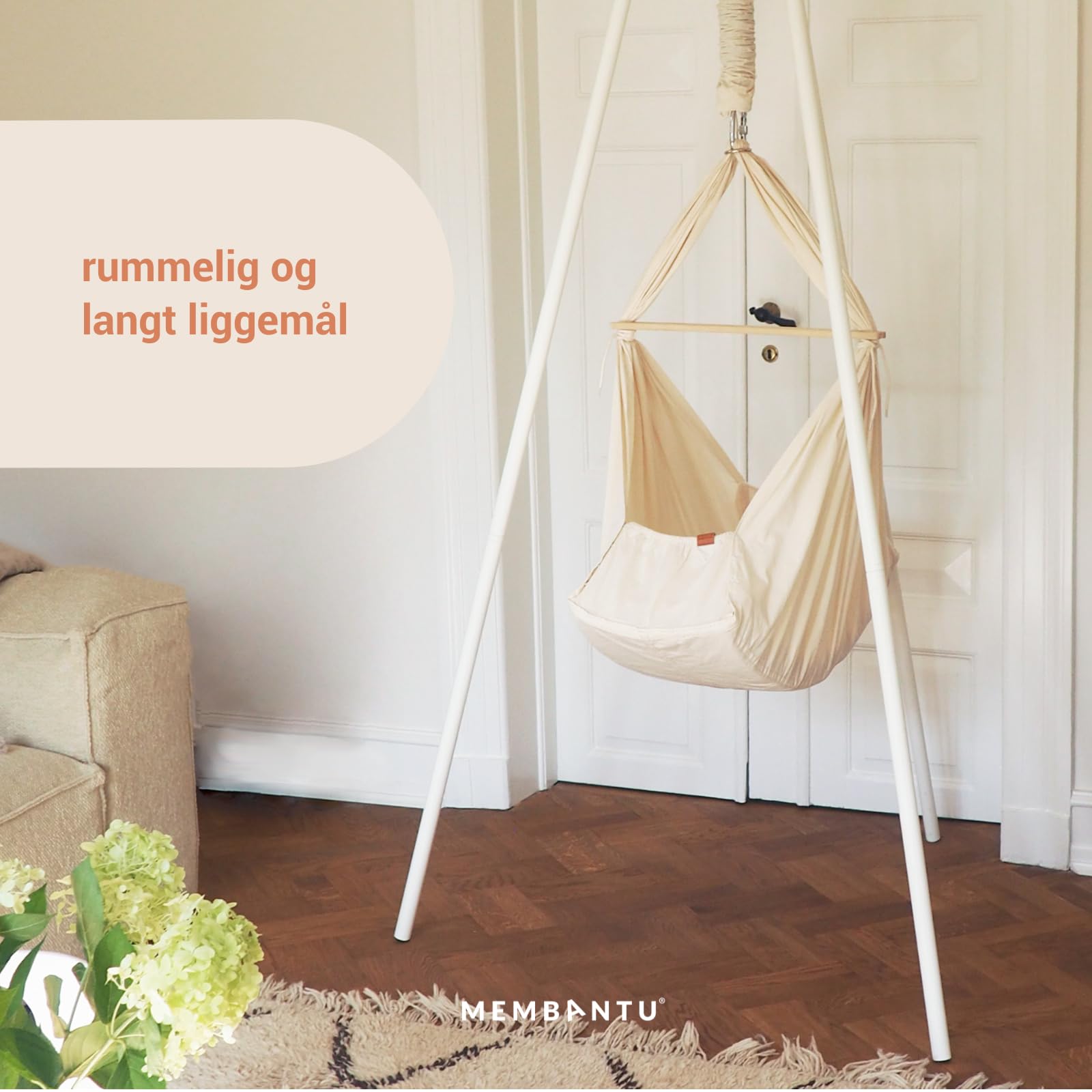 Federwiege Basic – 100 % Bio-Baumwolle, sanft & sicher für Babys, kompatibel Wiegenständer & LeeLo Motor, Abnehmbarer Bezug, natürliche Geborgenheit