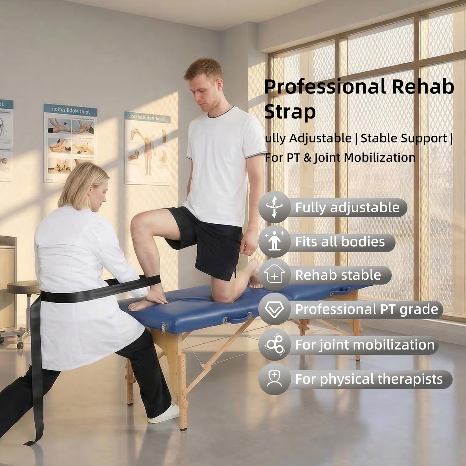 Mobilization Belt for Physical Therapy - Premium Traction Aid -3
