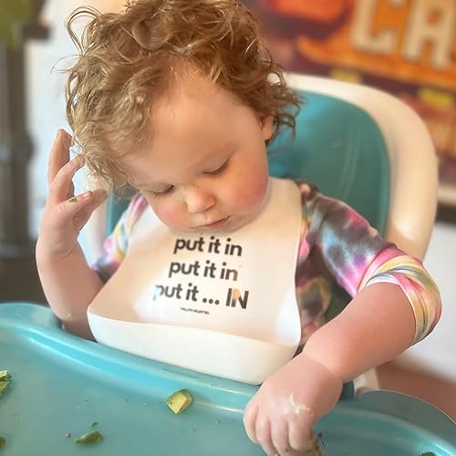 Miniatura 6 de Phillips Unlimited Ms Rachel Inspired Put it In Babero de bebé de silicona, babero de alimentación para niñas y niños con recogedor de alimentos,