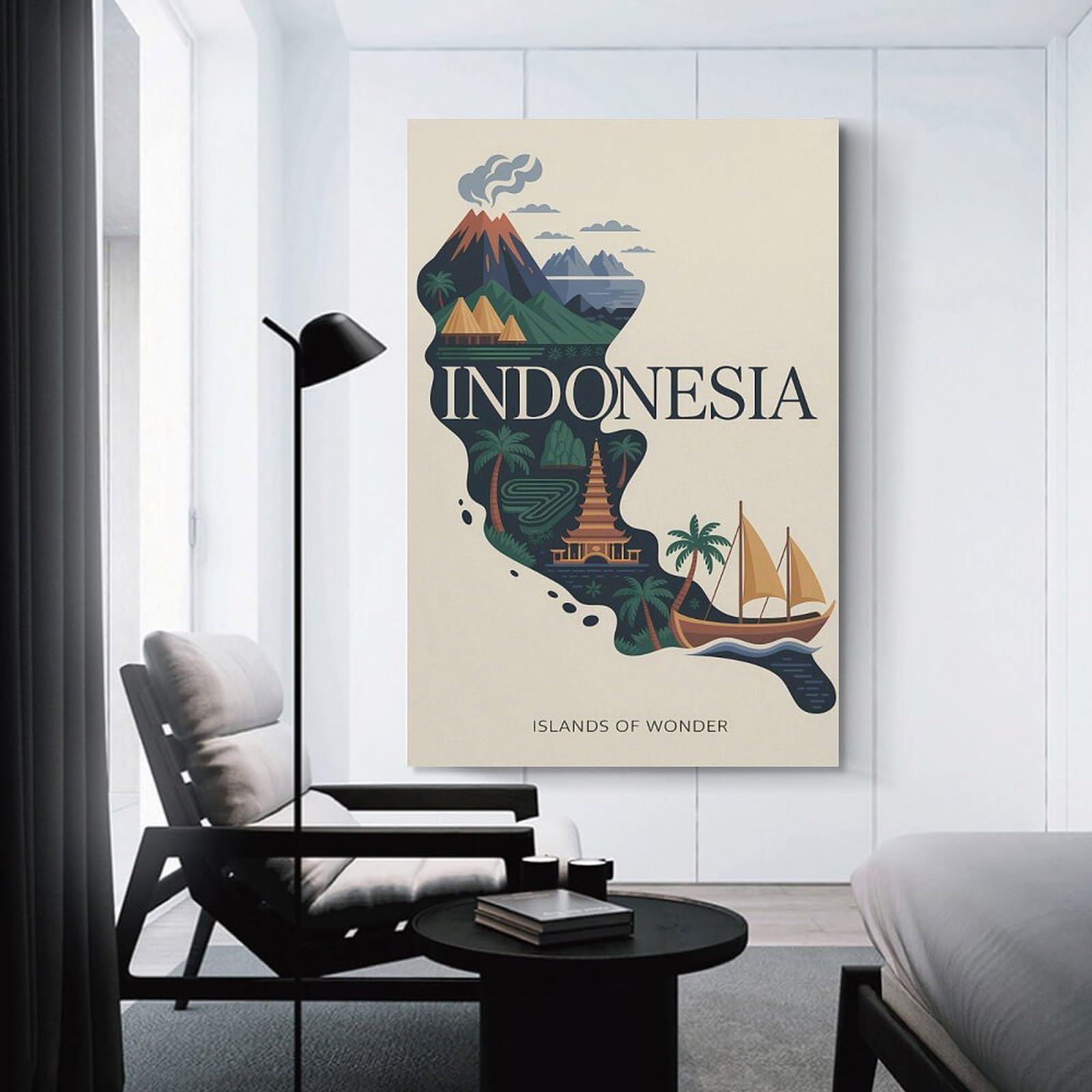Junmoney Indonesia Islands of Wonder Travel Wall Picture Print, 16x24inch(40x60cm), for Art Walls, Layered Displays Or Homes, Home Wall Art for Statement Displays