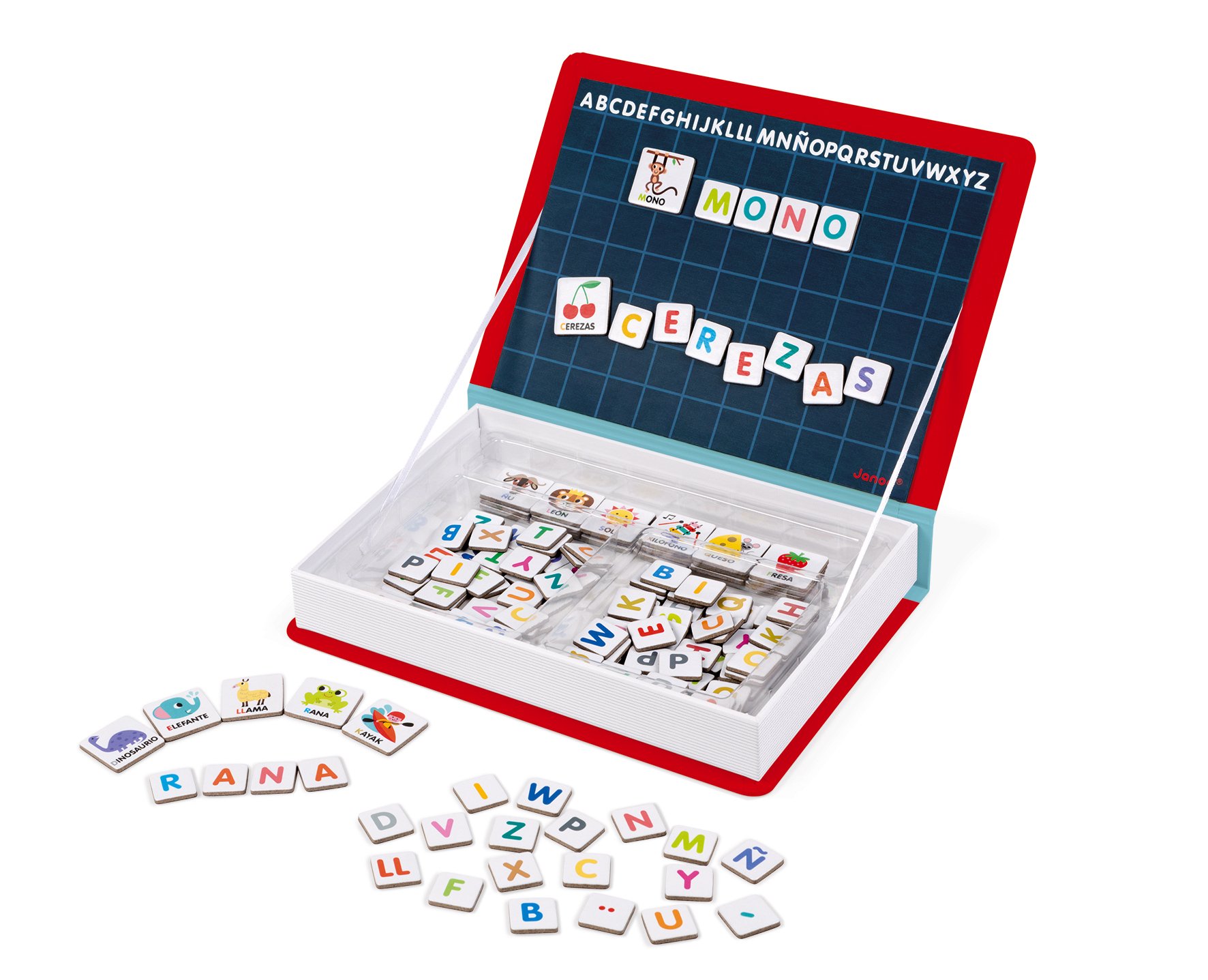 JanodJ02714 Magneti'Book Alphabet Educational Game, Spanish Version, Red