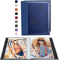 Vista 1 de Artmag Álbum de fotos de 5 x 7 pulgadas, páginas transparentes, con bolsillos, cubierta de piel, deslizante, libro de fotos con capacidad para 50