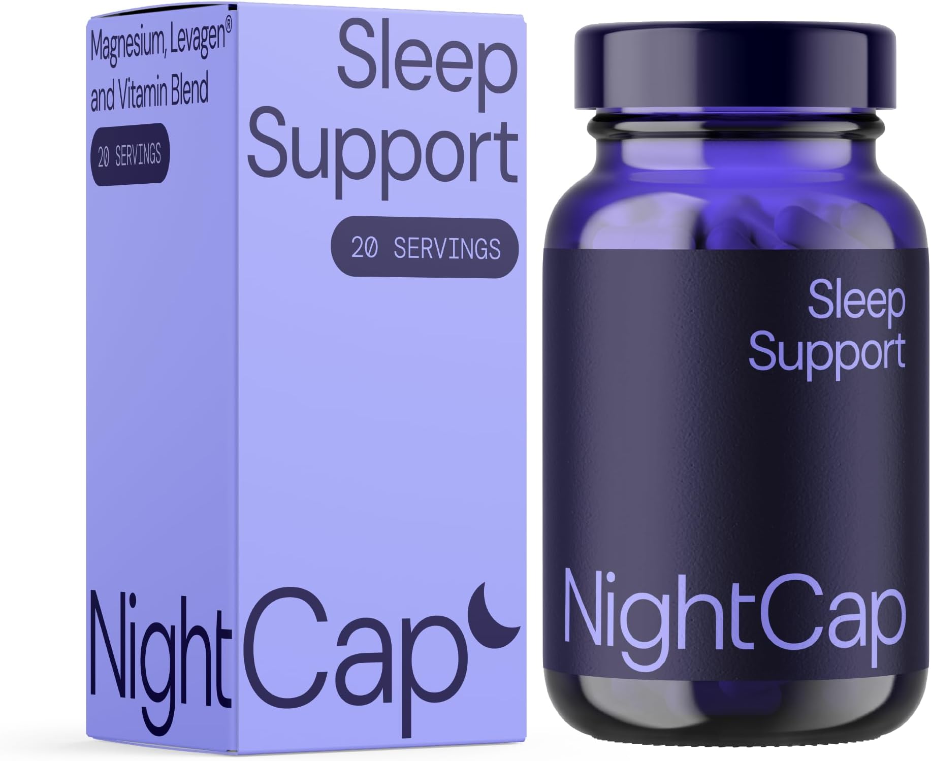Sleeping Supplements from Nightcap Sleep Support | Magnesium Sleep Aid | Natural Insomnia Relief | Levagen & Vitamin Blend for a Deep Sleep | Capsule Tablets | Natural Melatonin Sources