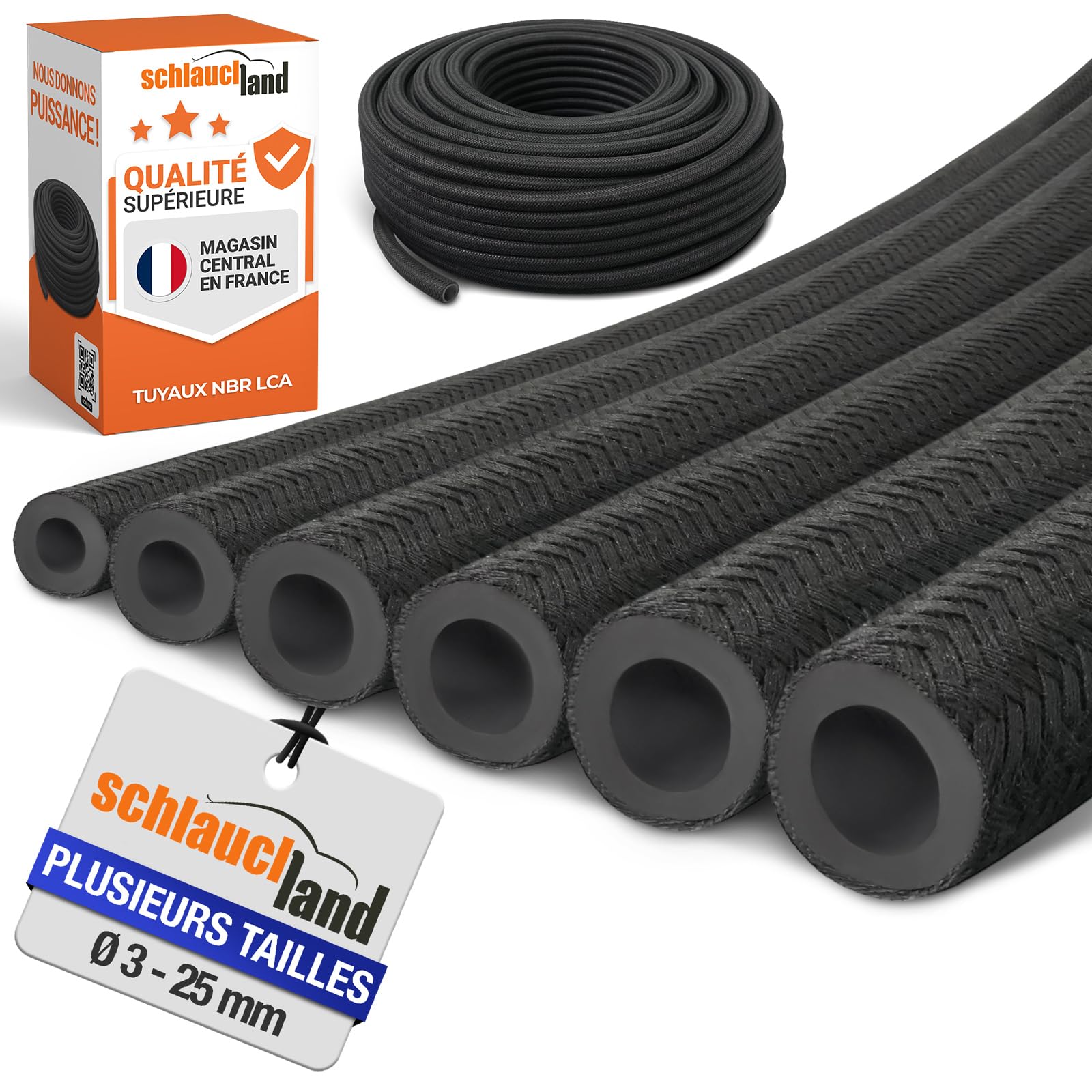20m DURITE Essence Gazole Diesel C-TEX® Ø 12x18mm TUYAU tressé NBR tissu