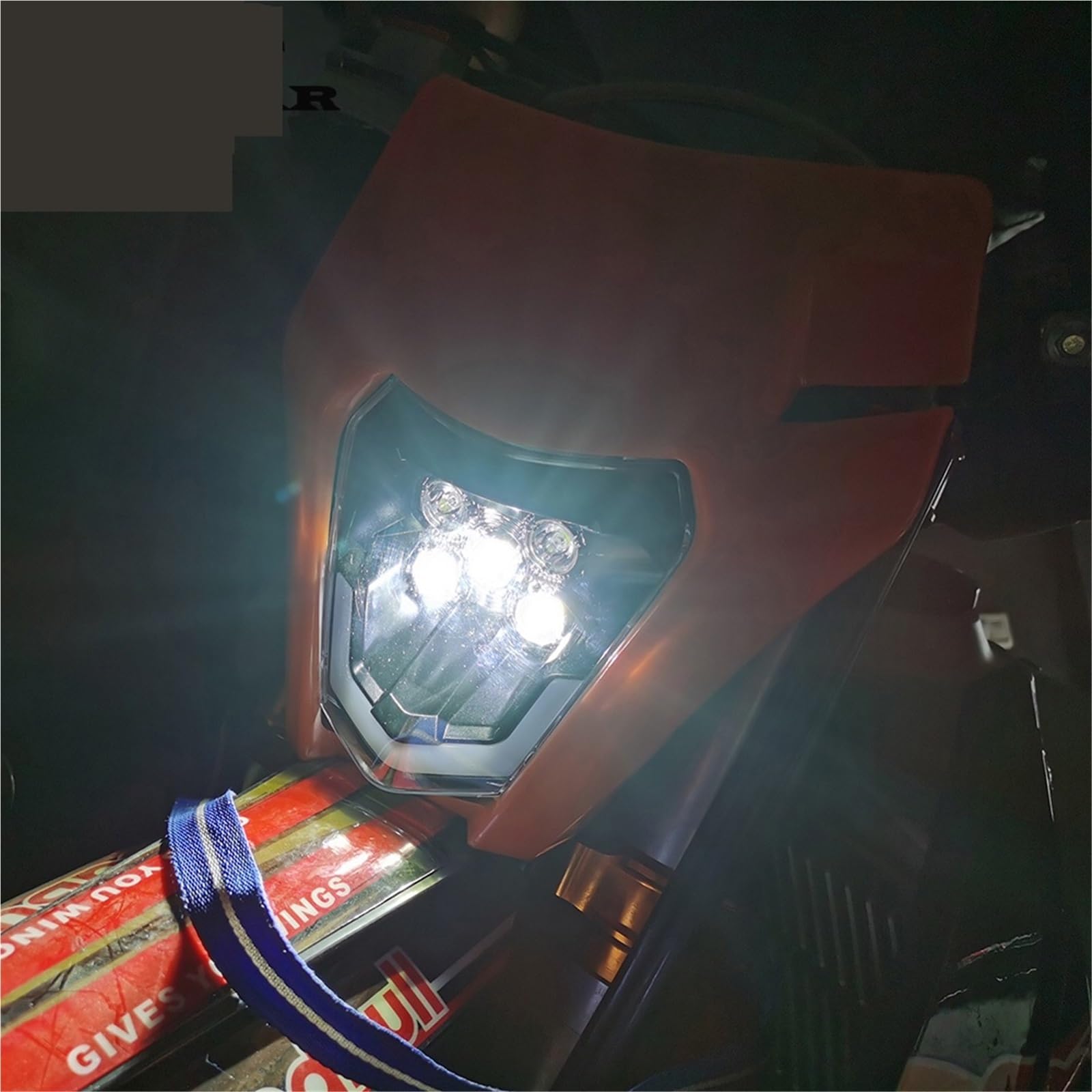Luz antiniebla de foco Faro delantero LED para motocicleta, compatible con K&TM EXC EXCF SX SXF XC XCF XCW XCFW 125 150 250 300 350 450 530(White Cover face)