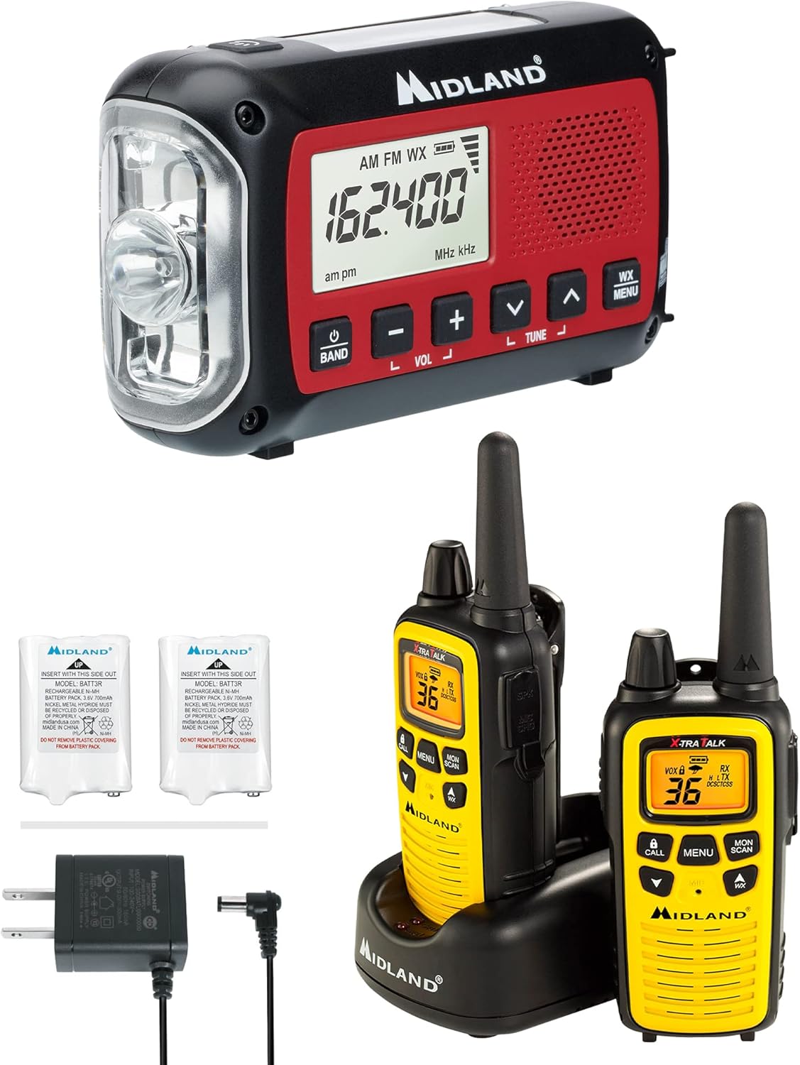 Midland® LXT630VP3 + ER4036 Channel TwoWay Radio and