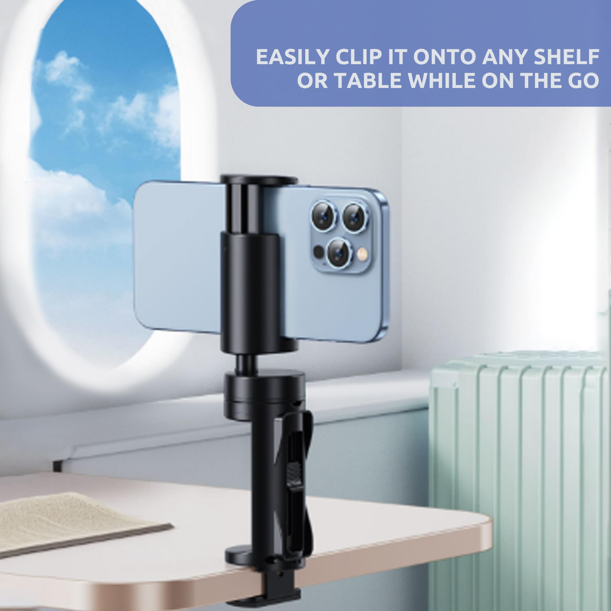 2 Stück Flugzeug-Handyhalterung, Reisezubehör, universelle Handfreie Handy-Ständer, Halterung für Flugzeug, Tisch, Sitz, Schreibtisch, Kreuzfahrt, Auto und Flug, Mini-Größe für Urlaub, iPhone, Samsung