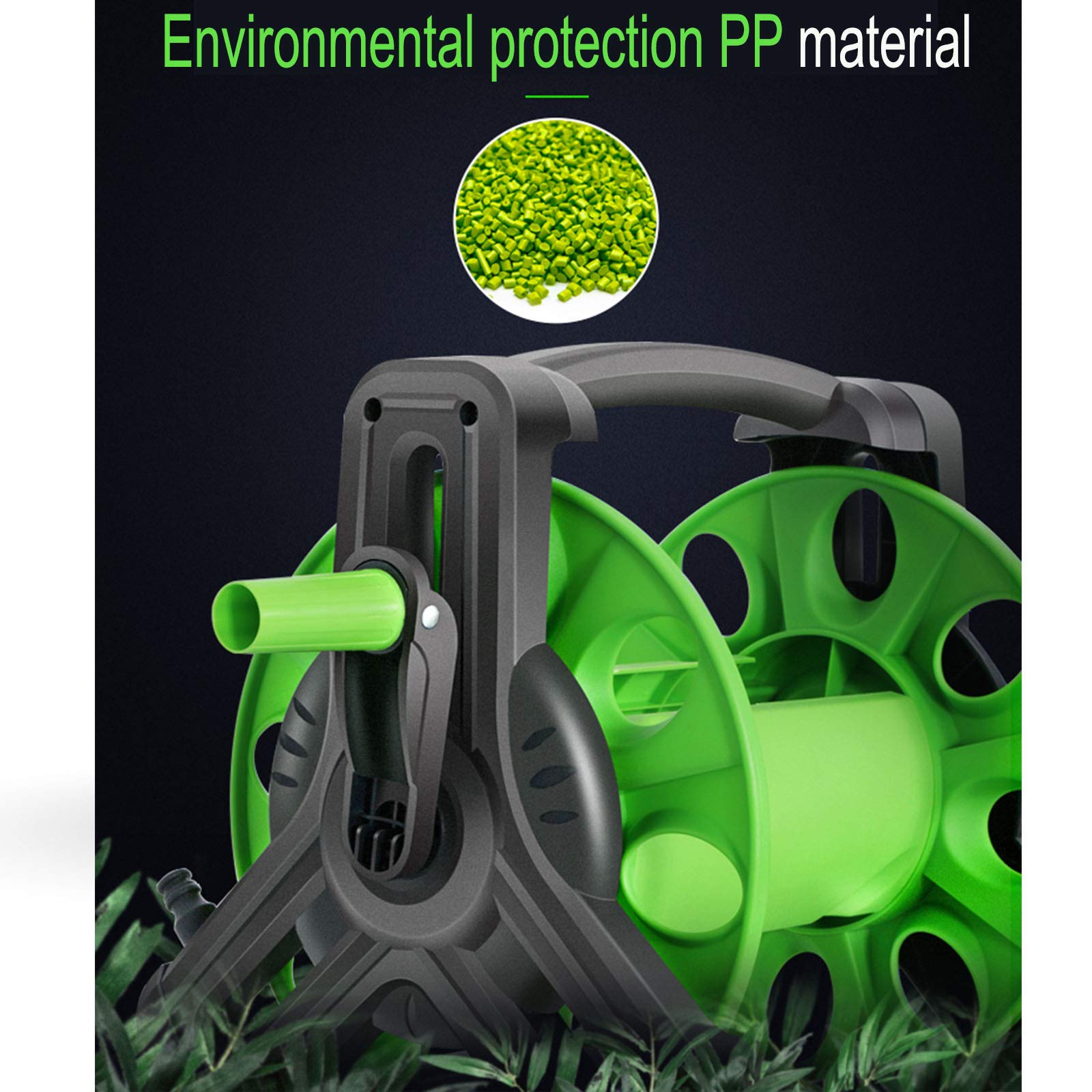 ガーデンホースリール 水道管収納棚ホースリール ロープ収納ラック 大容量 移動が簡単 菜園/園芸 散水コネクタ ABS/アルミ材質 広い適用 | 40m 水道管カーロール水道管収納棚ホースリールロープゲージコードライトワイヤー、ヘビーデューティー収納ラックガーデンホース ...