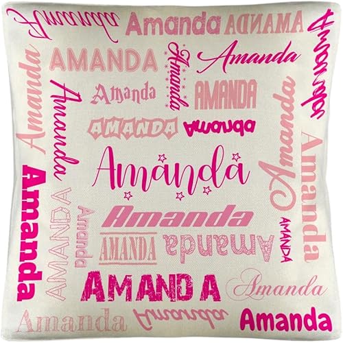 Funda de almohada personalizada con nombre, fundas de almohada de lino con nombre personalizado, funda de almohada personalizada con tu nombre para