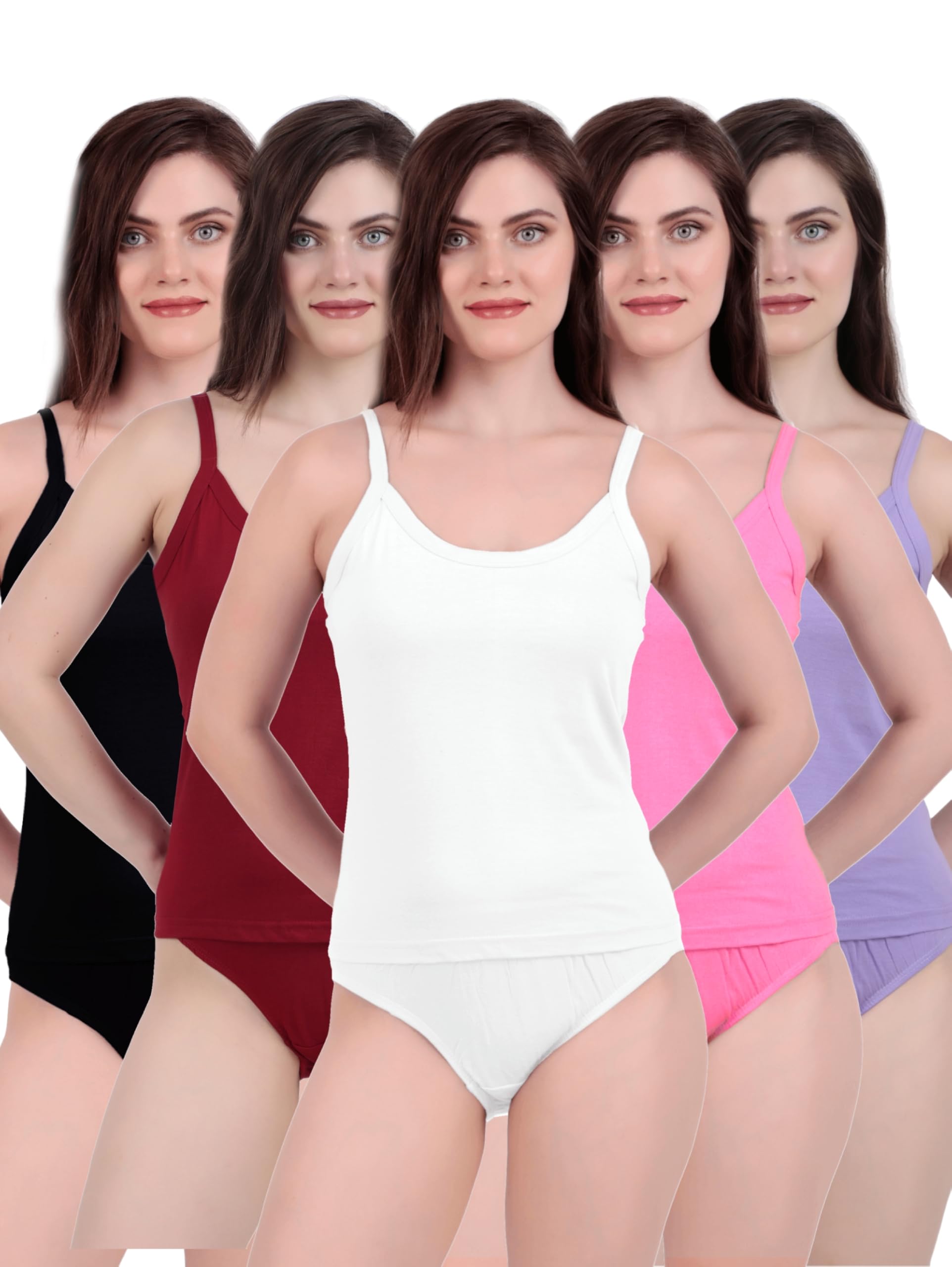 inner element Women's Camisole (Pack of 5) | 100% Cotton-picture-17