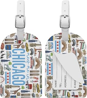 MAOFAED Chicago Gift Idea, Meet Me in Chicago Luggage Tag, Traveler Gift, State Pride Gifts, Suitcase Tag for Traveling (meetChicago)