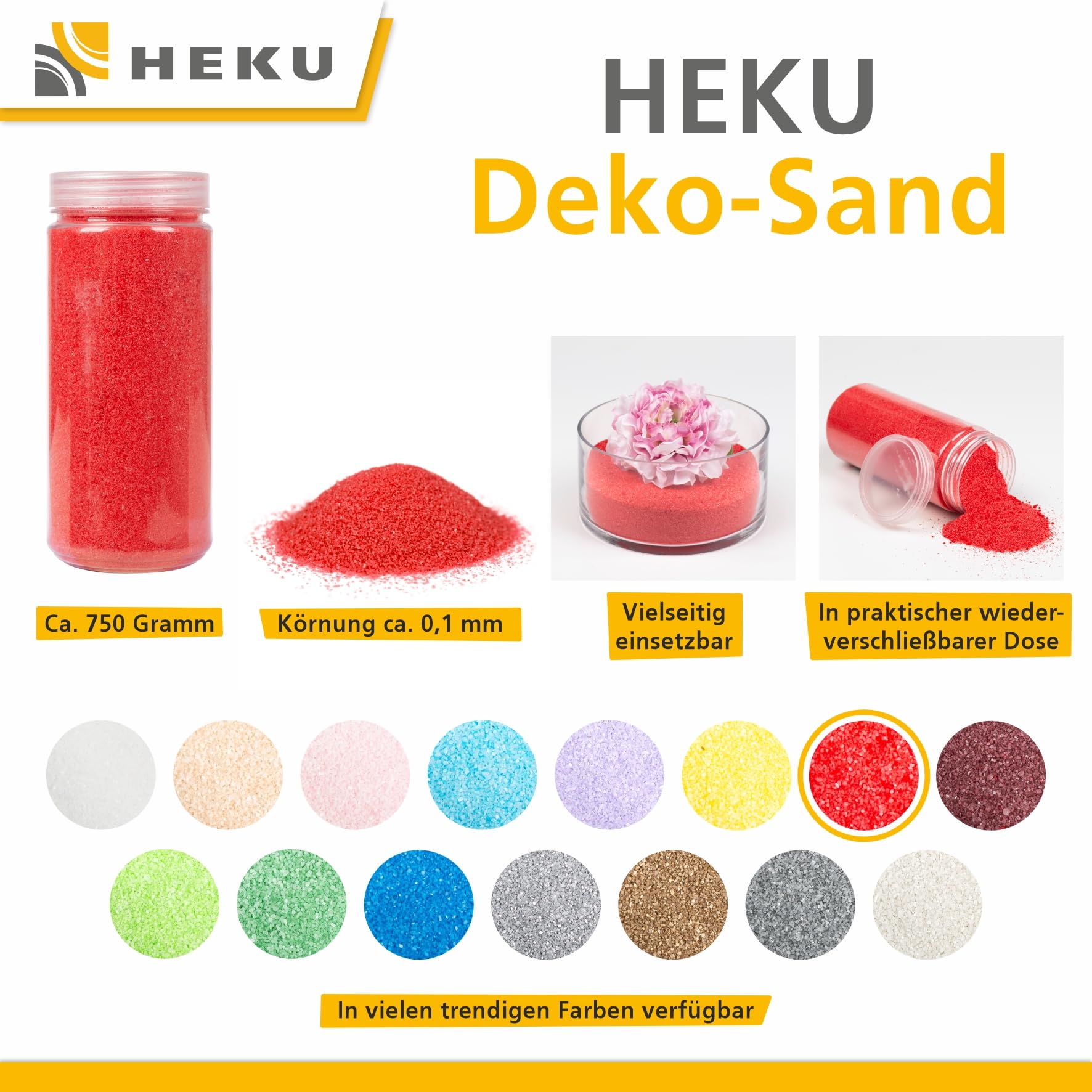 Sabbia Decorativa Color Oro Heku - 750g Per Lavoretti E Decorazioni