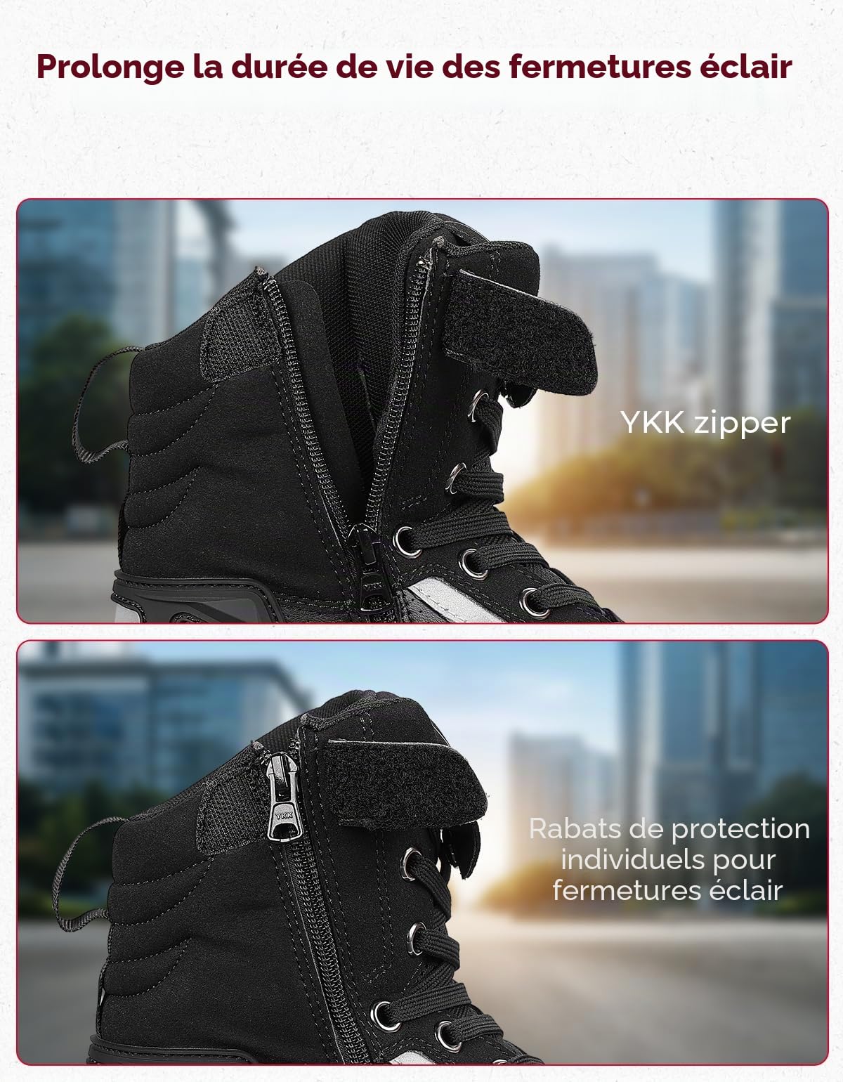 KEMIMOTO Chaussure Moto Homme, Botte Moto Montantes Hommes Décontractées, Chaussures de Motocross Renforcées avec Support de Cheville et Semelle Antidérapante