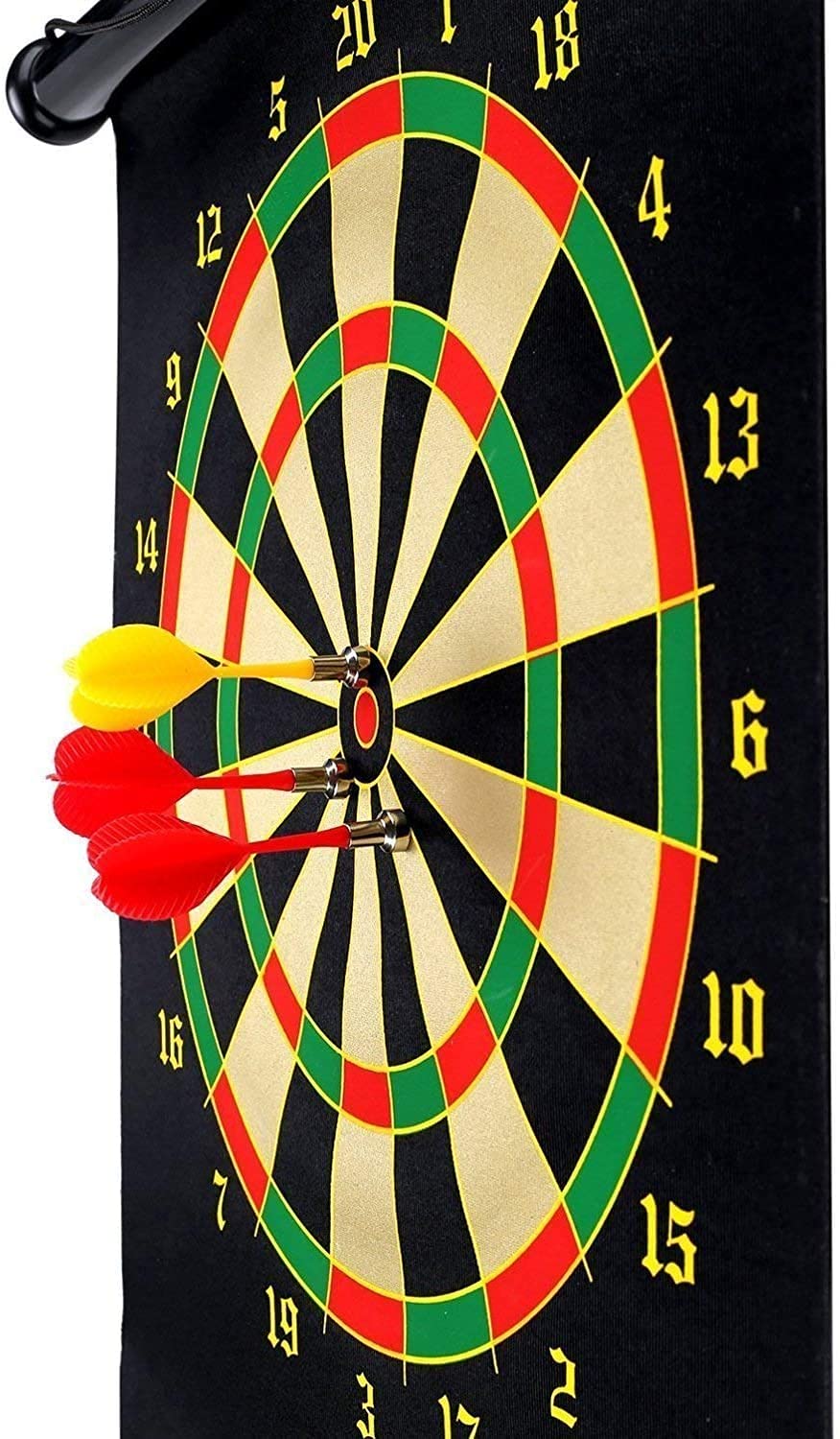 ADICTUM Magnetic 12 inch Dart Board Set, Dart Board Game for Children | 12 inch Double Faced Flock Printing Thickening Family Game Dart Board with 4 Darts(12")
