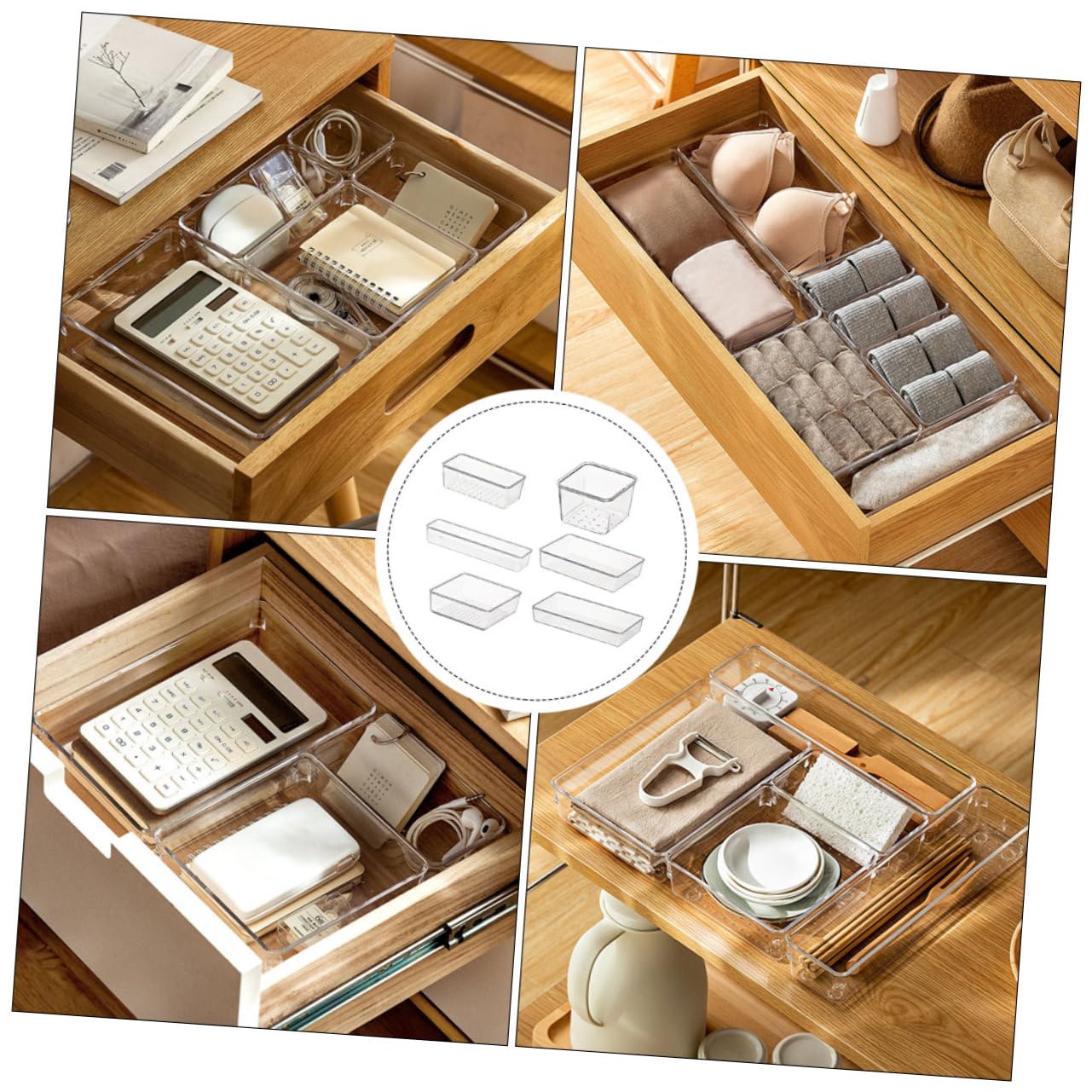 ABOOFAN 6pièces Boîte De Rangement Transparente Pour Divers Objets Organisateur De Maison Conteneur De Stockage Compact