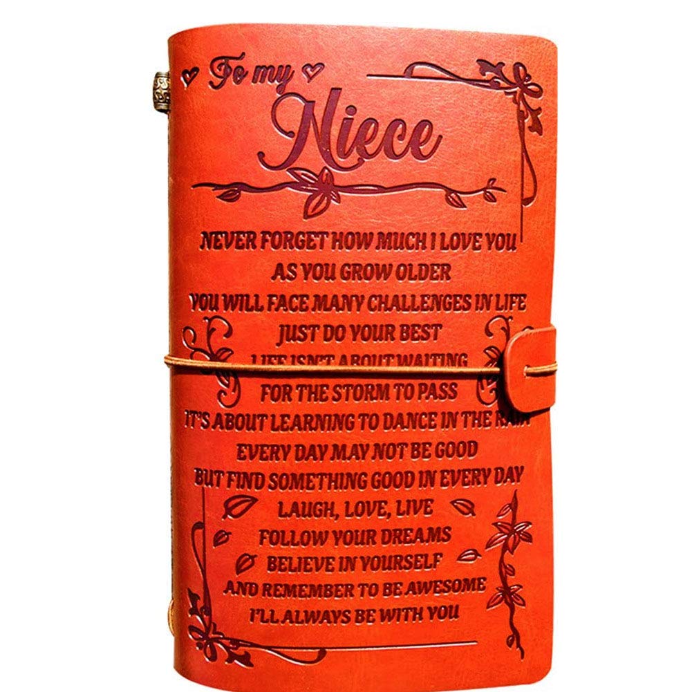 To My Niece Leather Journal -I'll Always Be With You - 120 Page Travel Journal Diary Sketch Book Gift for Girls (Niece)