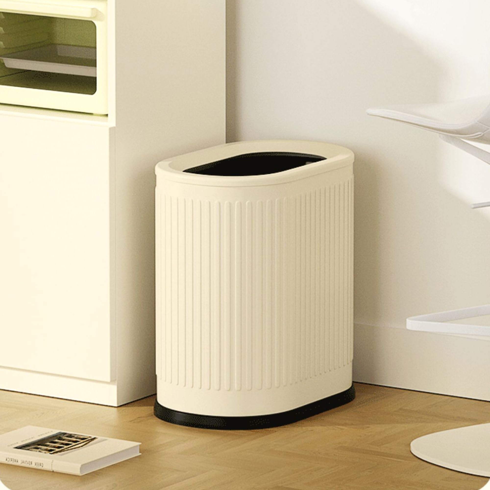 IVTUVTI Slim Bathroom Trash Can, 1.6 Gallon Garbage Can with Inner Barrel, Small Stainless Steel Wastebasket, Garbage Container Bin Waste Bin for