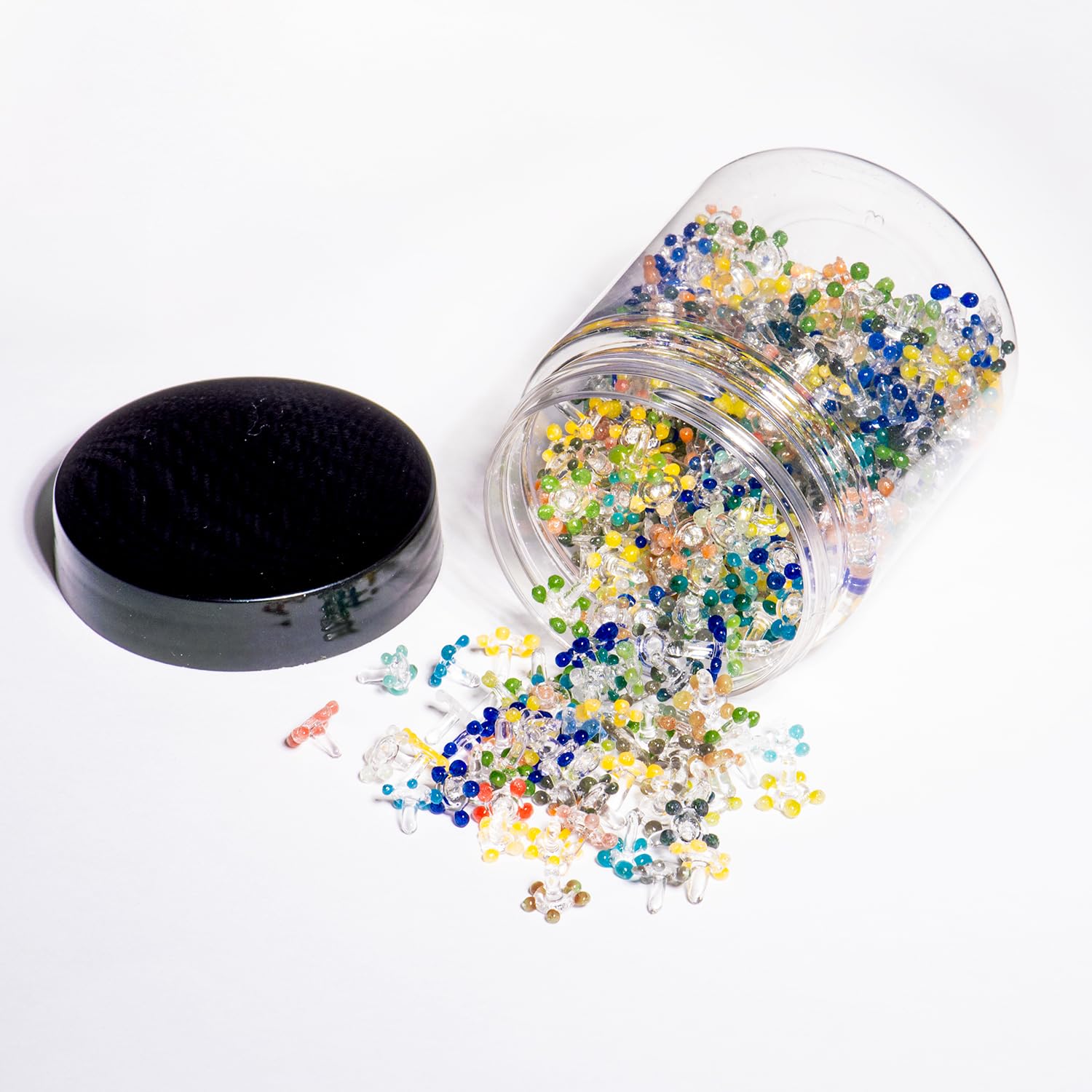 (240 Pack + Saver Storage Jar) Daisy Decorative Gems | Flower Glass Beads | Consistently Sized Daisies (1/4" to 3/8") | Assorted Vibrant Colors