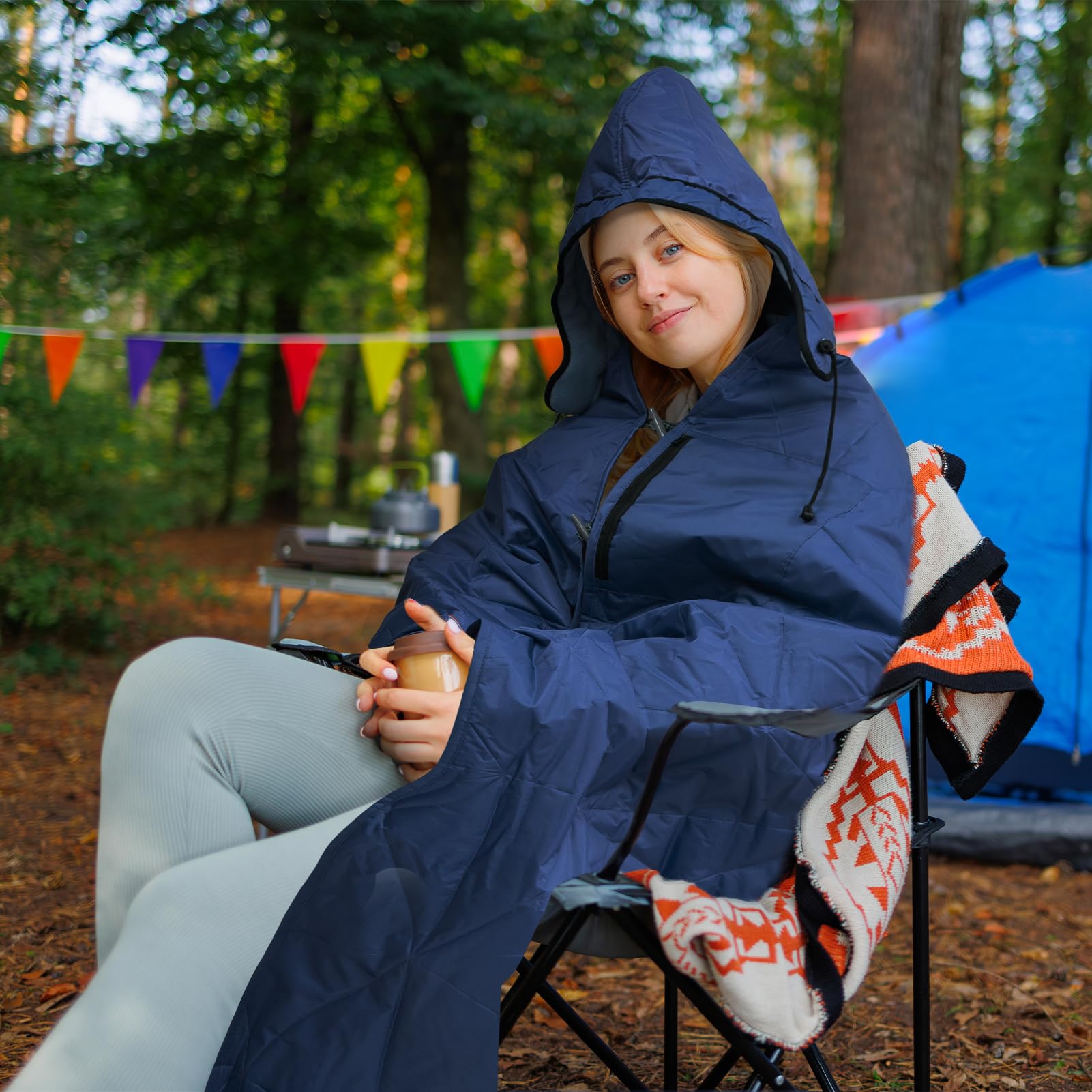 Koc kempingowy, ultralekki, ciepły – wodoszczelny koc kempingowy, ponczo kempingowe, do podróży, hamaka, na plażę, piknik, trawę, koncerty, do samochodu, psa