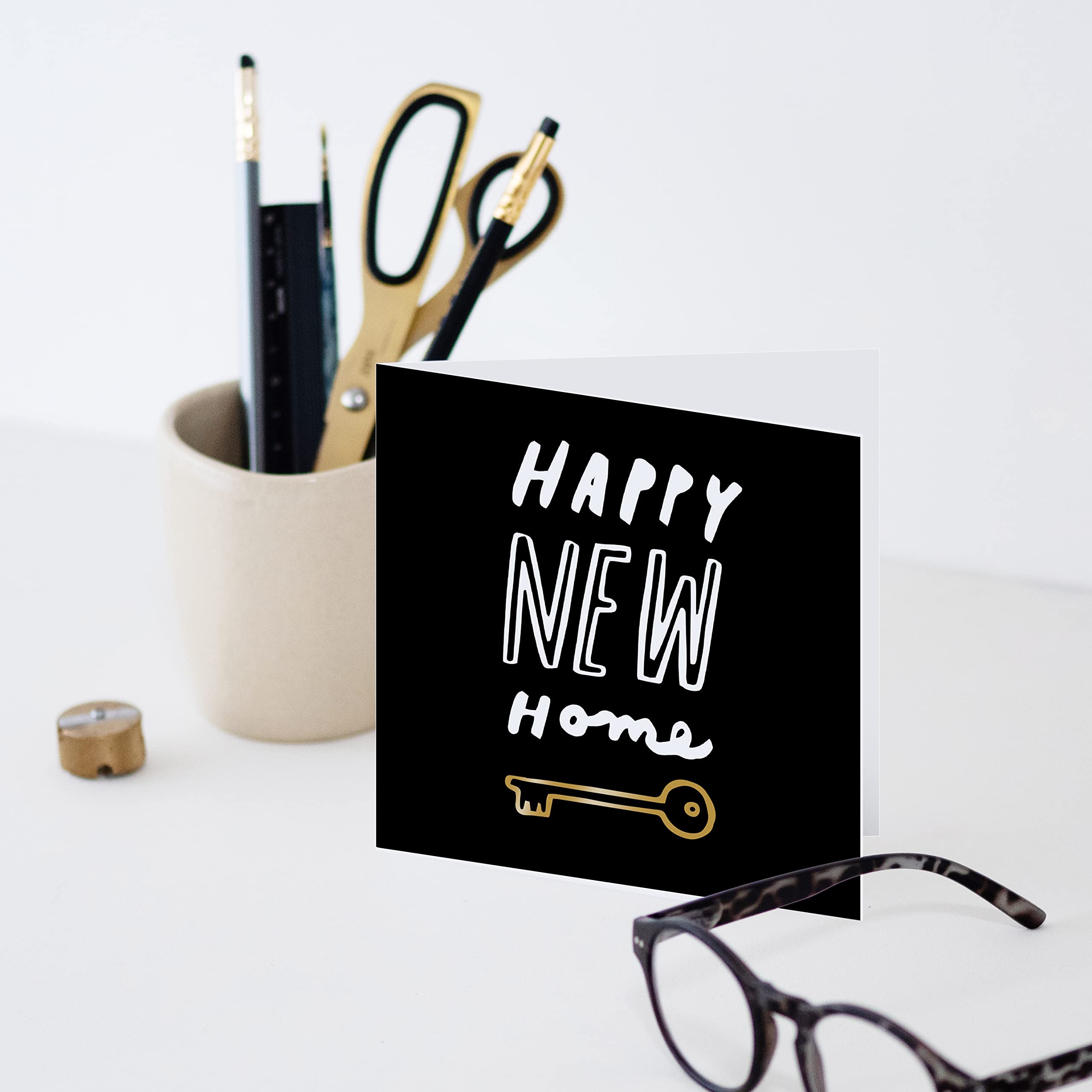 Old English Co. New Home Karte „Keys“ – Lustige Einzugs-Karte Mit Schlüssel-Illustration, Blanko Innen | Geschenkkarte Zum Haus-Einzug