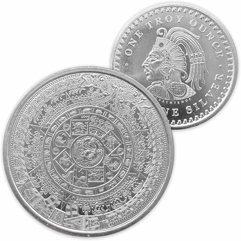 1 oz .999 Calendario azteca Auténtica pieza de arte de plata redonda